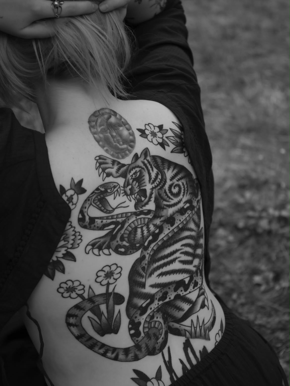 Tattoo by @rarespider — american_traditional, black_and_grey