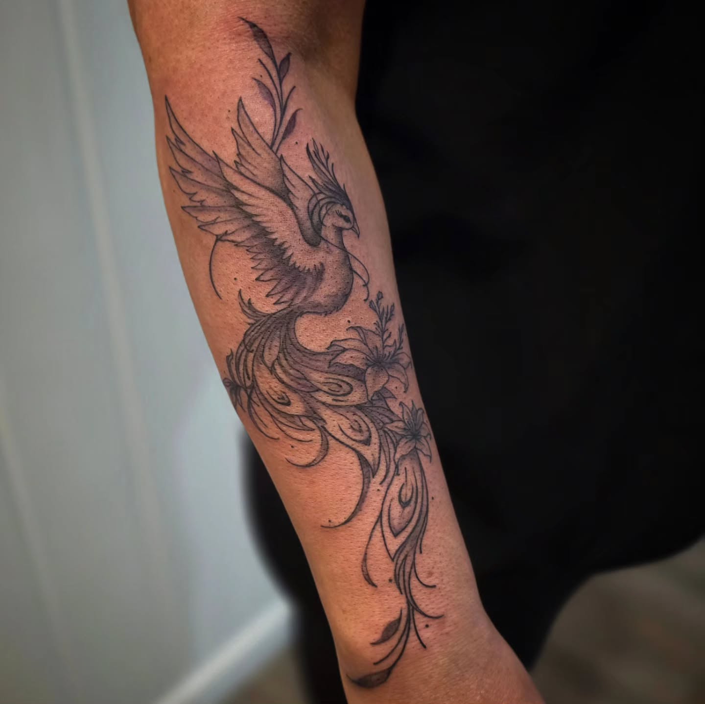 Tattoo by @ivy_inks — black_and_grey
