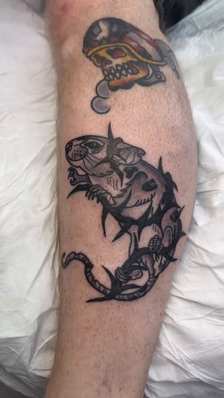 Rat American traditional tattoo by Mark Johnson [Tattoo Artist]