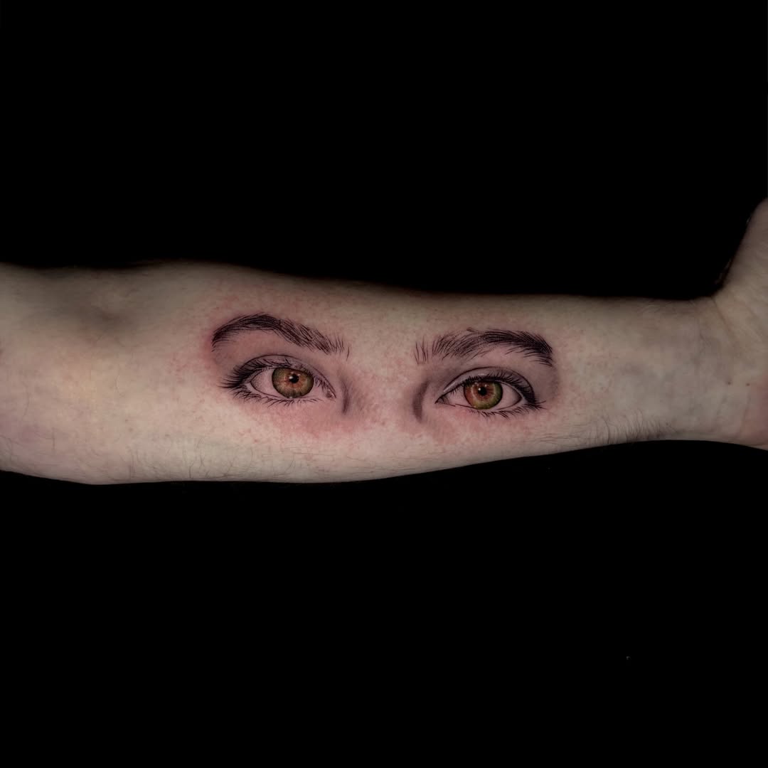 Eyes realism tattoo on the forearm by ☆ LULU ☆ Licence No. 108595