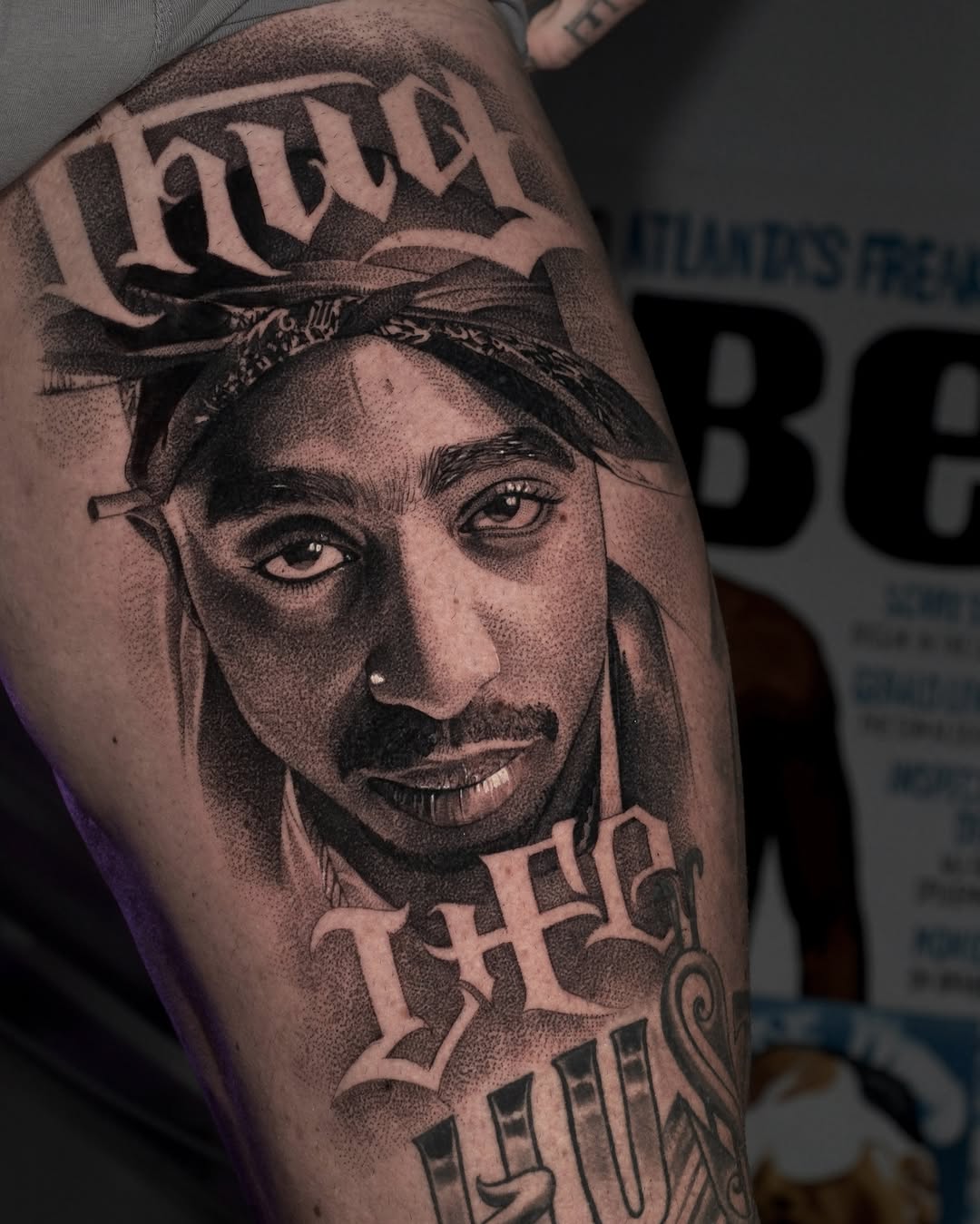 Tattoo by @_escobart — realism, lettering_script