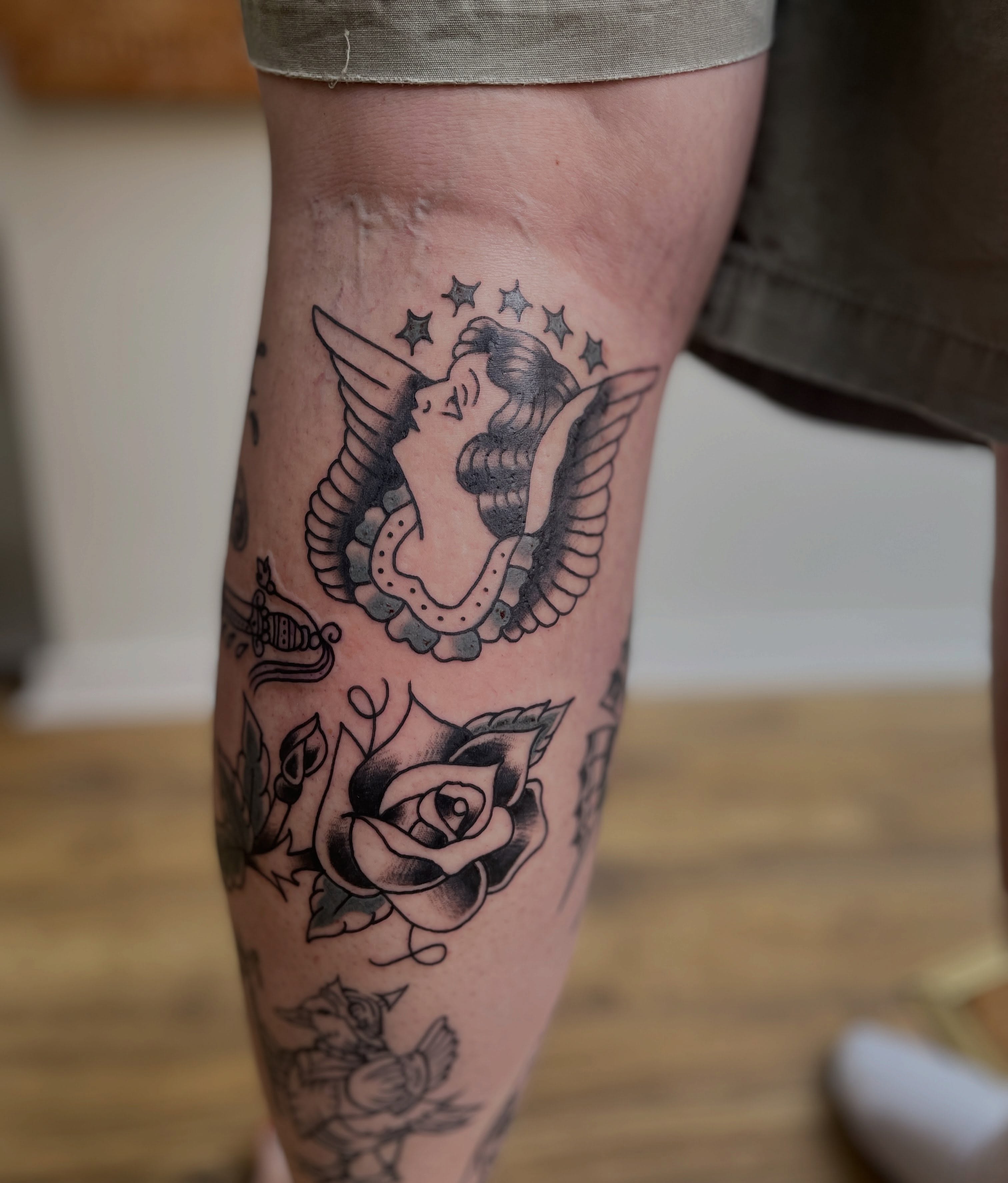 Tattoo by @trad_townsend — american_traditional, black_and_grey