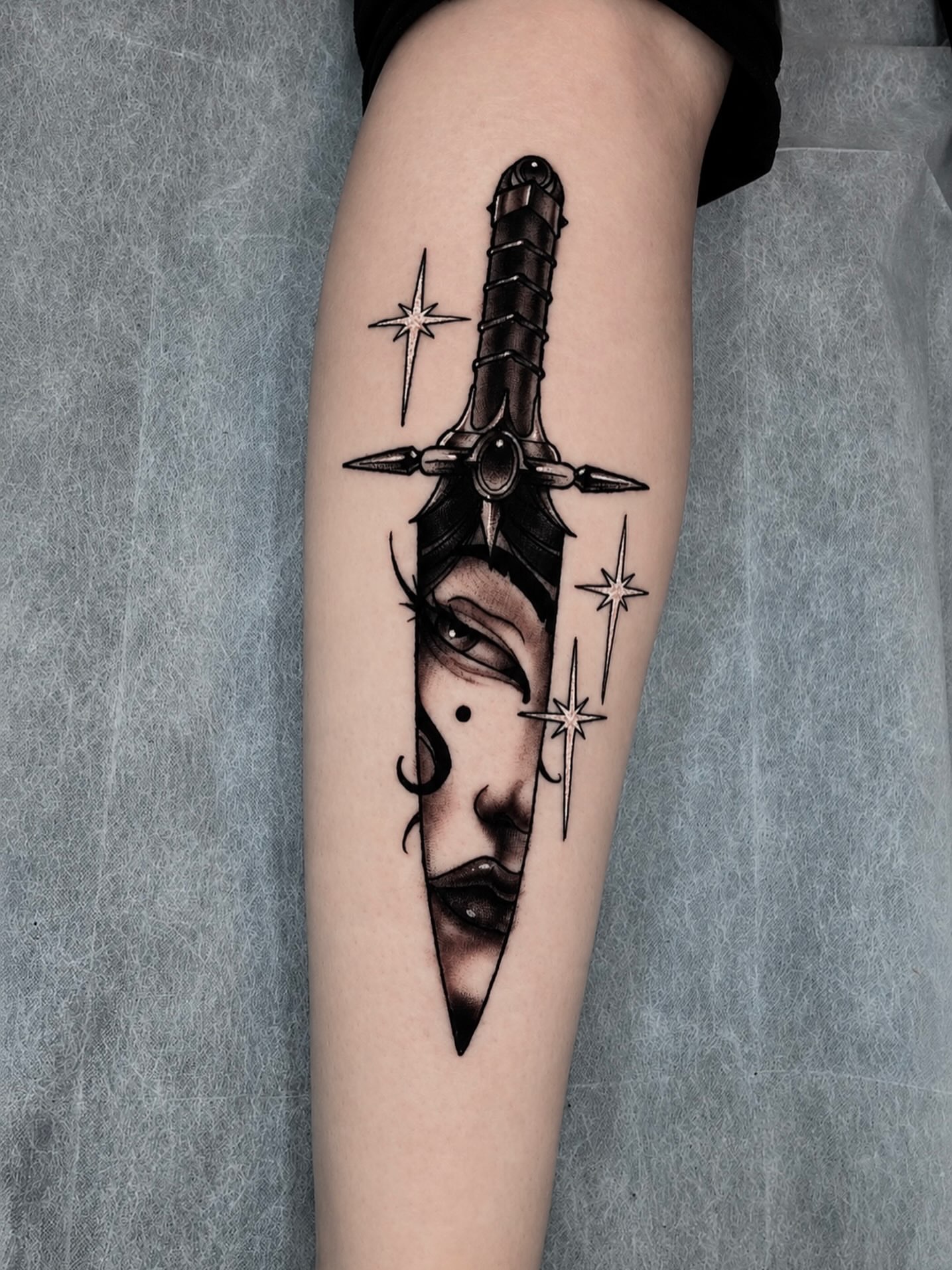Tattoo by @heavyhandles — black_and_grey, realism