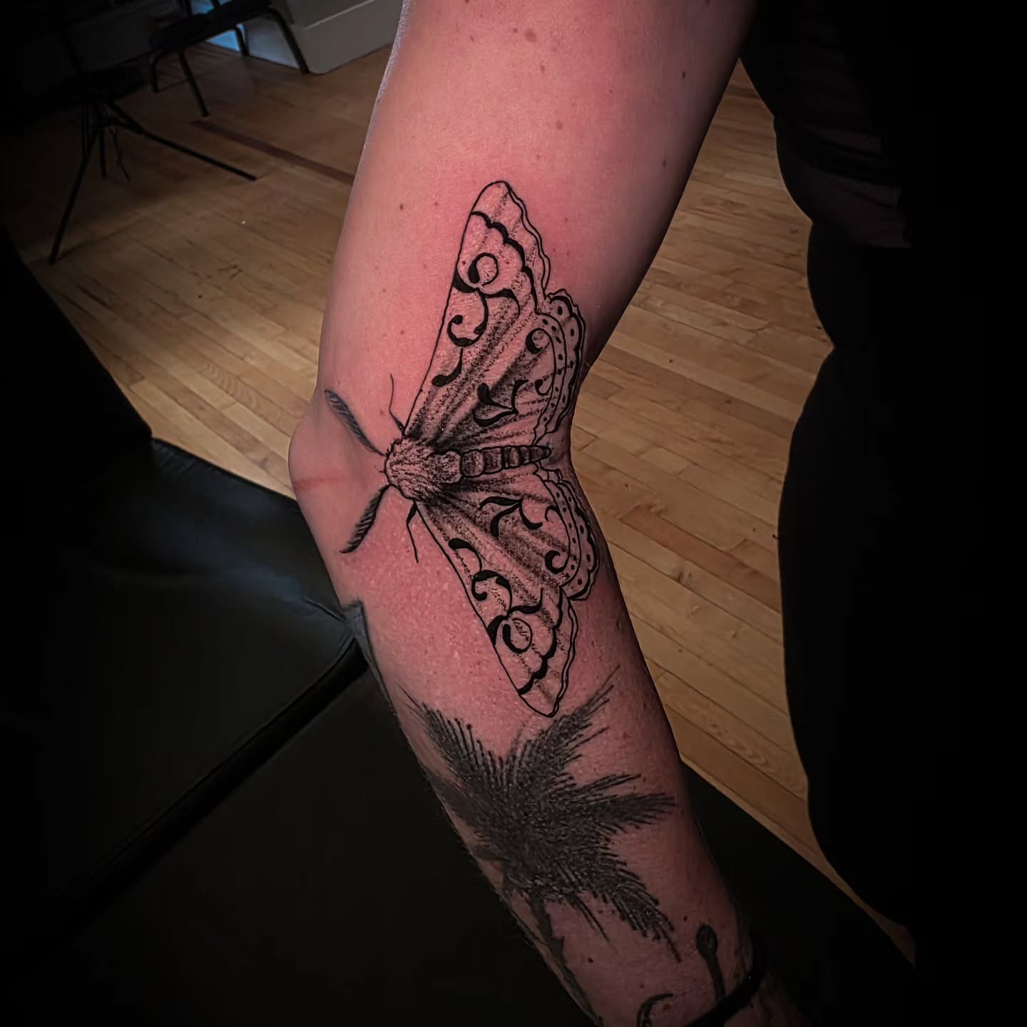 Butterfly dotwork tattoo on the forearm by John Christo Blake