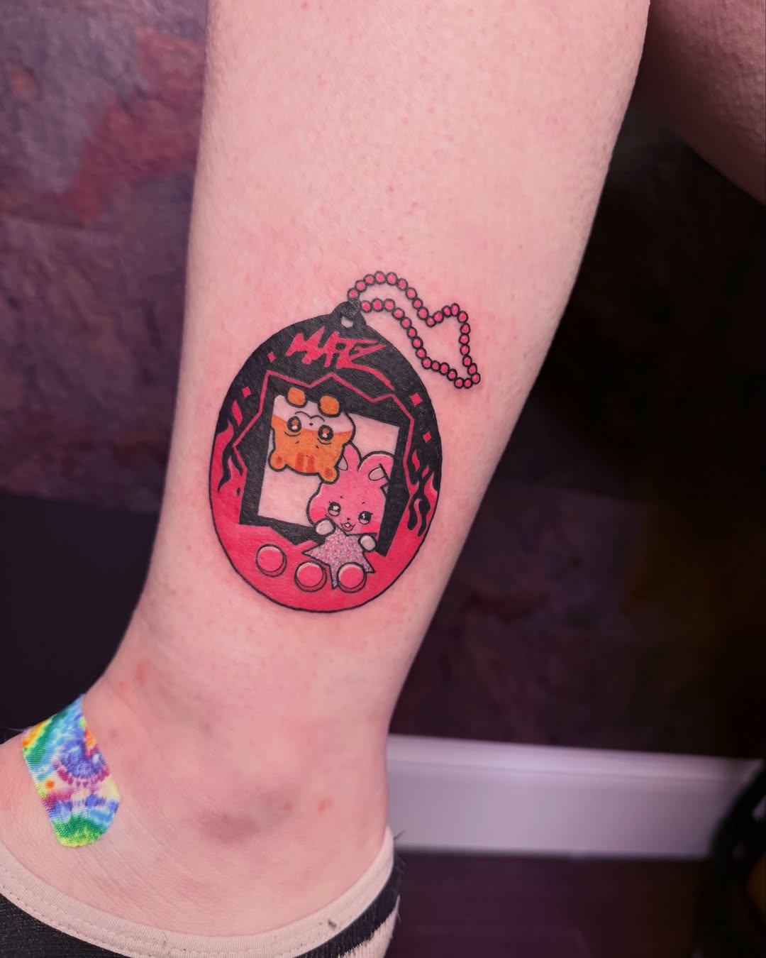 Danganronpa character dotwork tattoo on the forearm by Jezza Munson