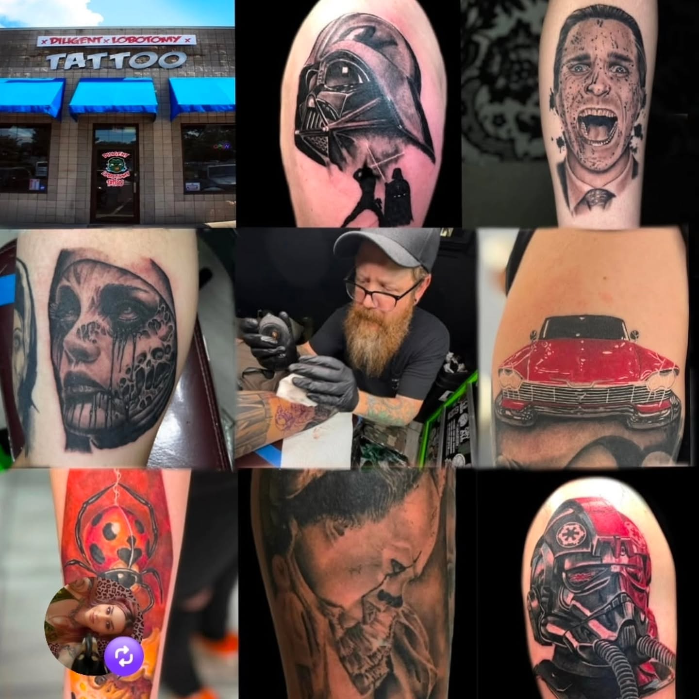 Darth vader helmet black and grey tattoo on the forearm by Edward Argibay