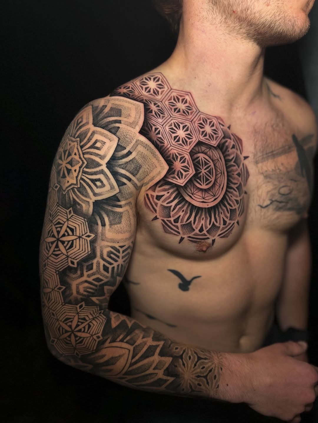 Tattoo by @tattoos_by_carrie — geometric, dotwork