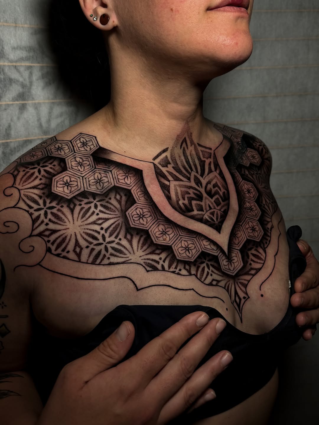 Tattoo by @tattoos_by_carrie — geometric, dotwork