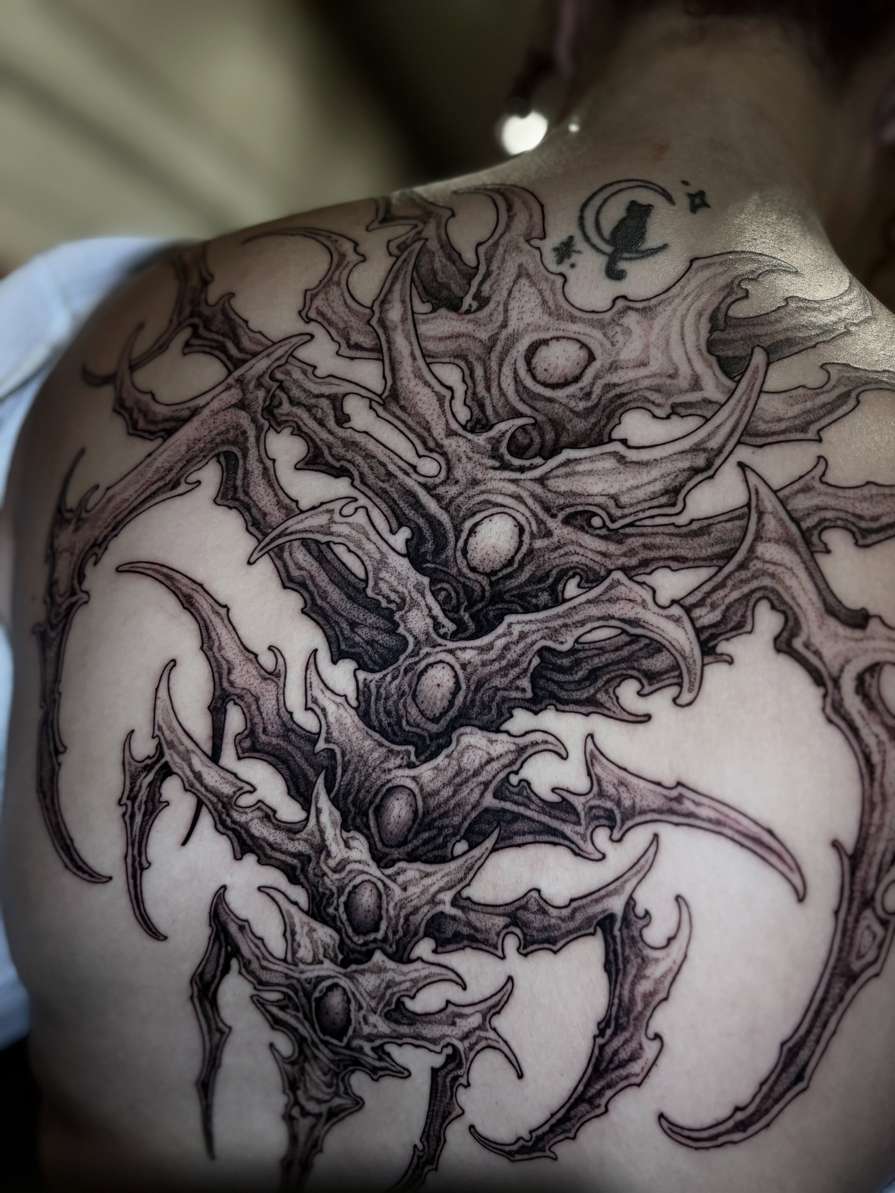 Tattoo by @8jinx9 — black_and_grey, geometric