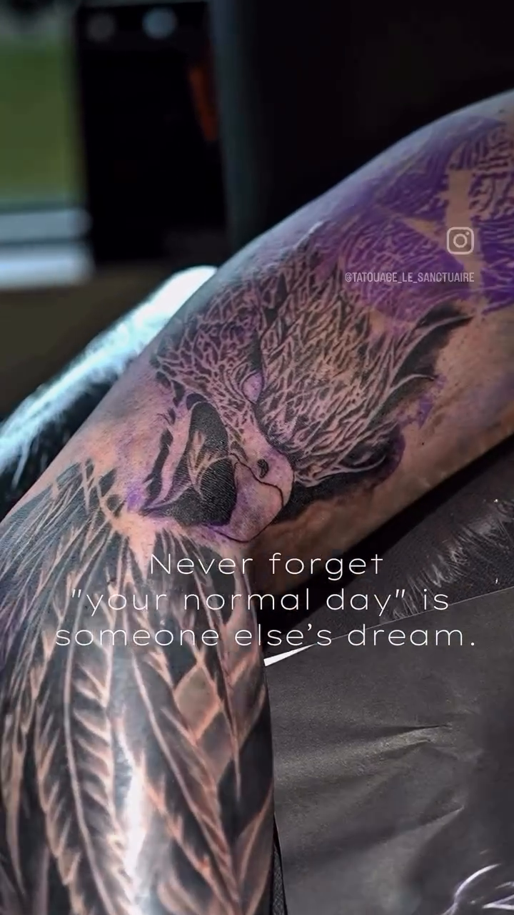 Owl realism tattoo by Simon Pouliot