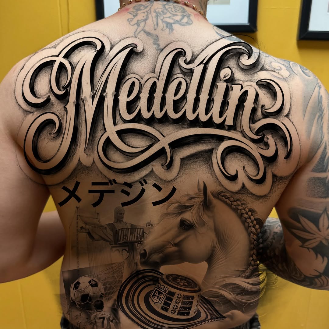 Tattoo by @spin_ink โ lettering_script, realism