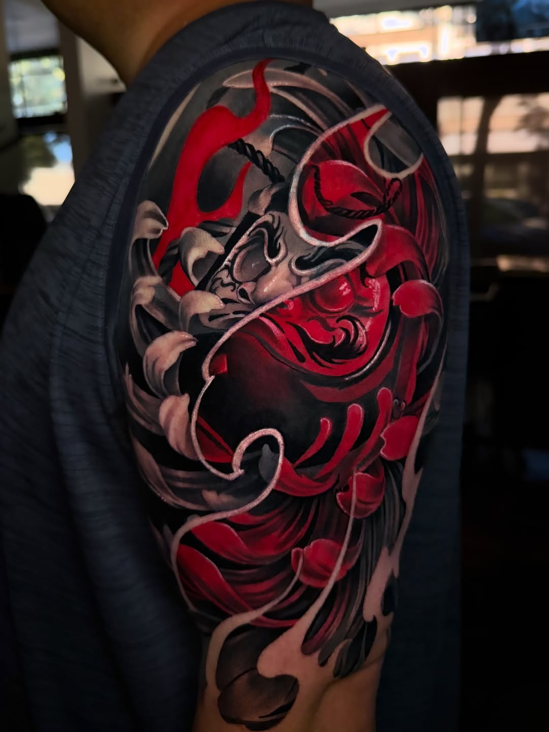 Tattoo by @sue_monsta — japanese_irezumi, black_and_grey