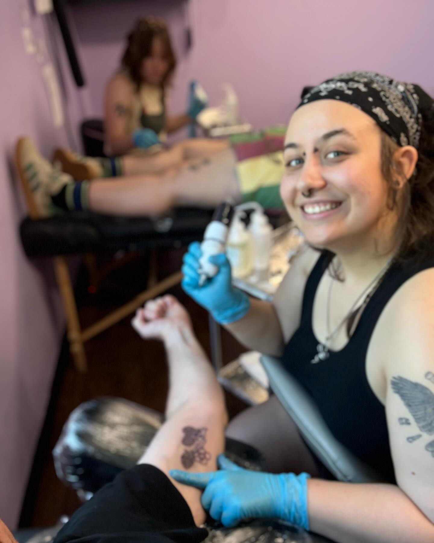 Flower American traditional tattoo on the forearm by ollie, Portland, Oregon