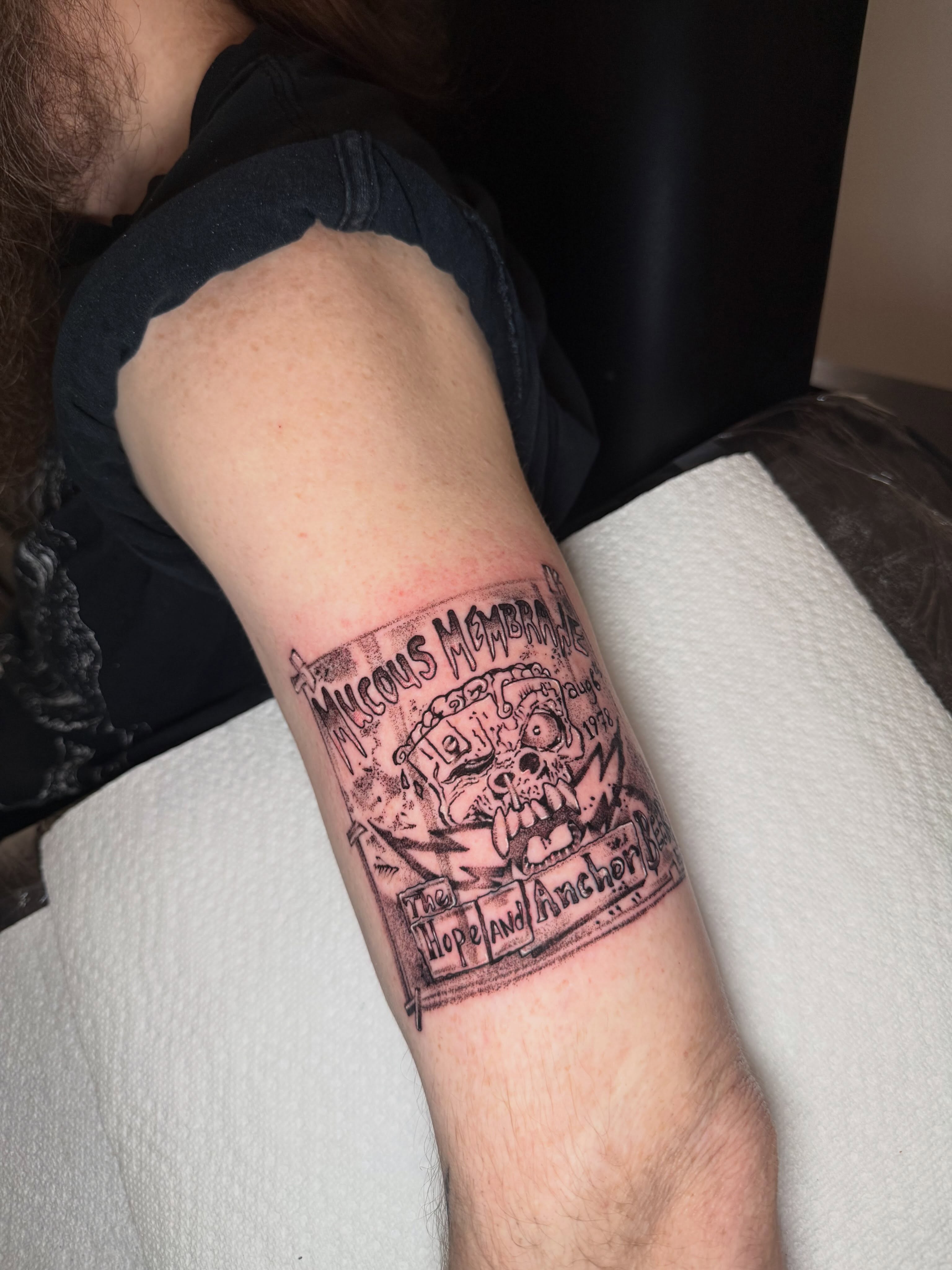 Masonic lodge black and grey tattoo on the forearm by Steve - Tattoo Artist