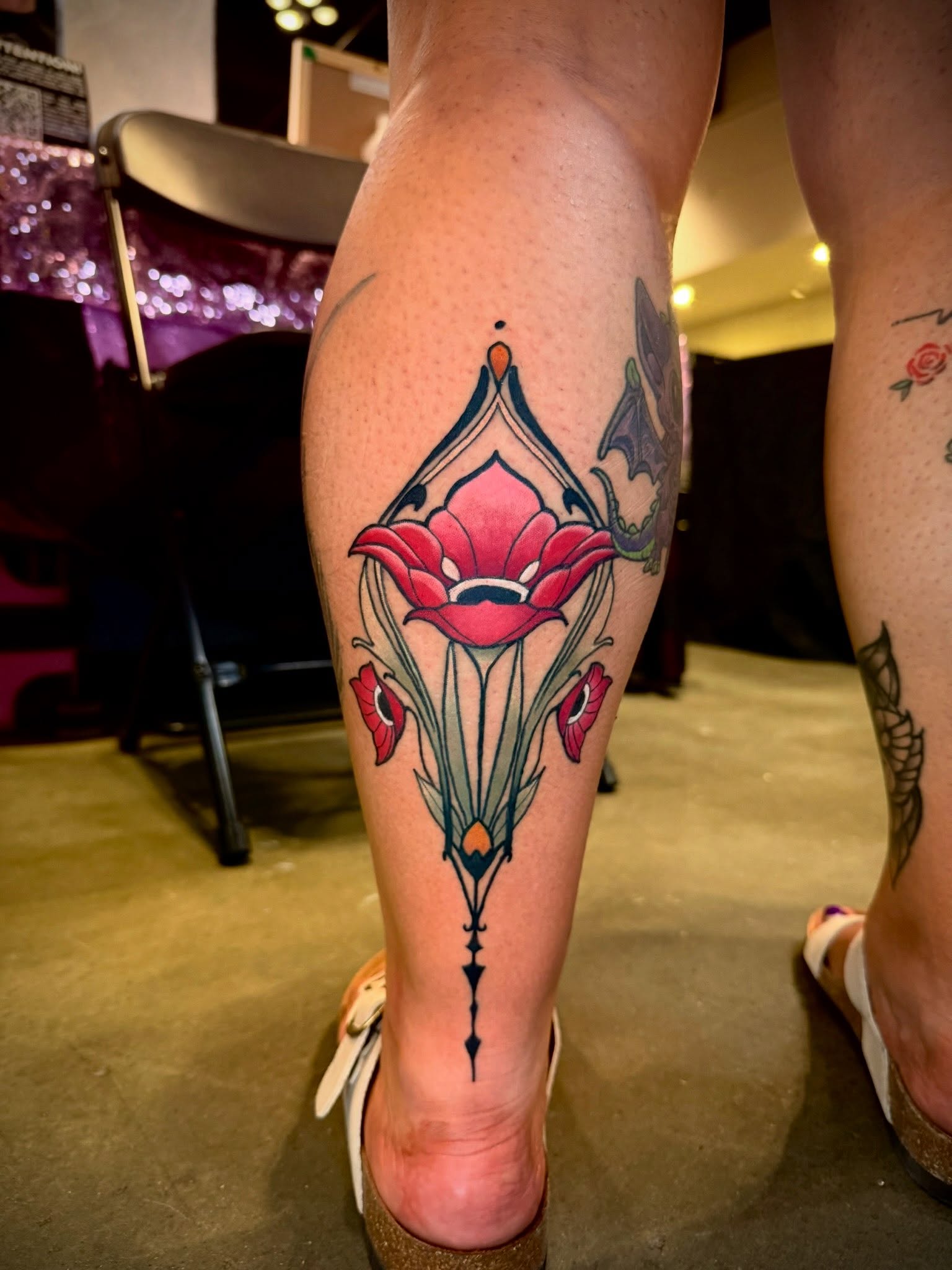 Tattoo by @laundrymattats — american_traditional, dotwork