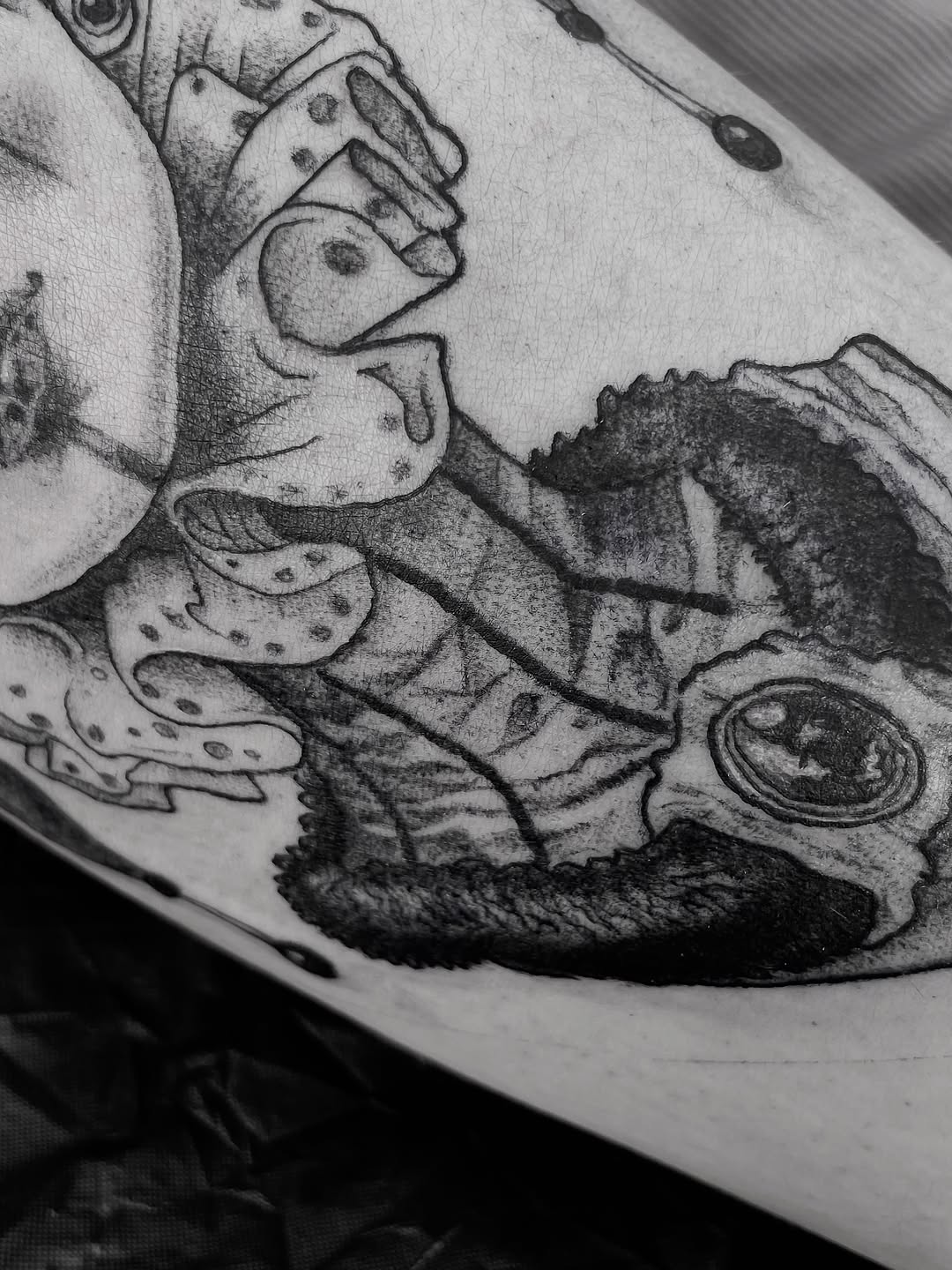 Tattoo by @amber_noir_tattoo — realism, black_and_grey