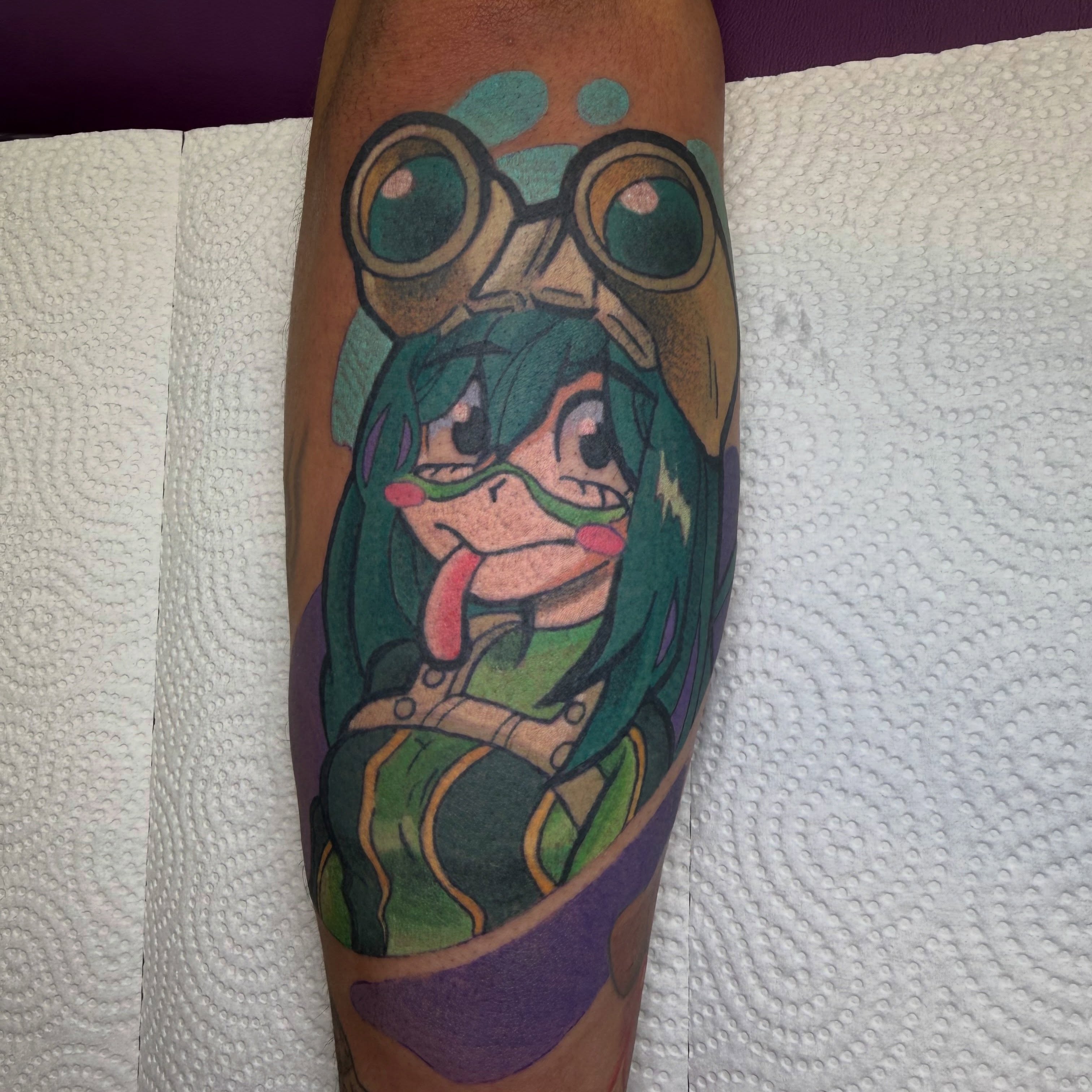 Anime character anime tattoo on the forearm by Christopher Anderson-arnesen