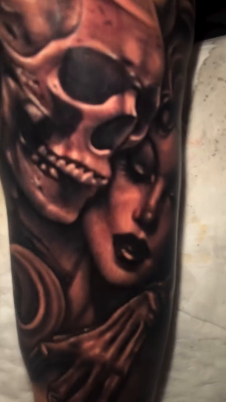 Tattoo by @maxraytattoos — dark_realism, black_and_grey