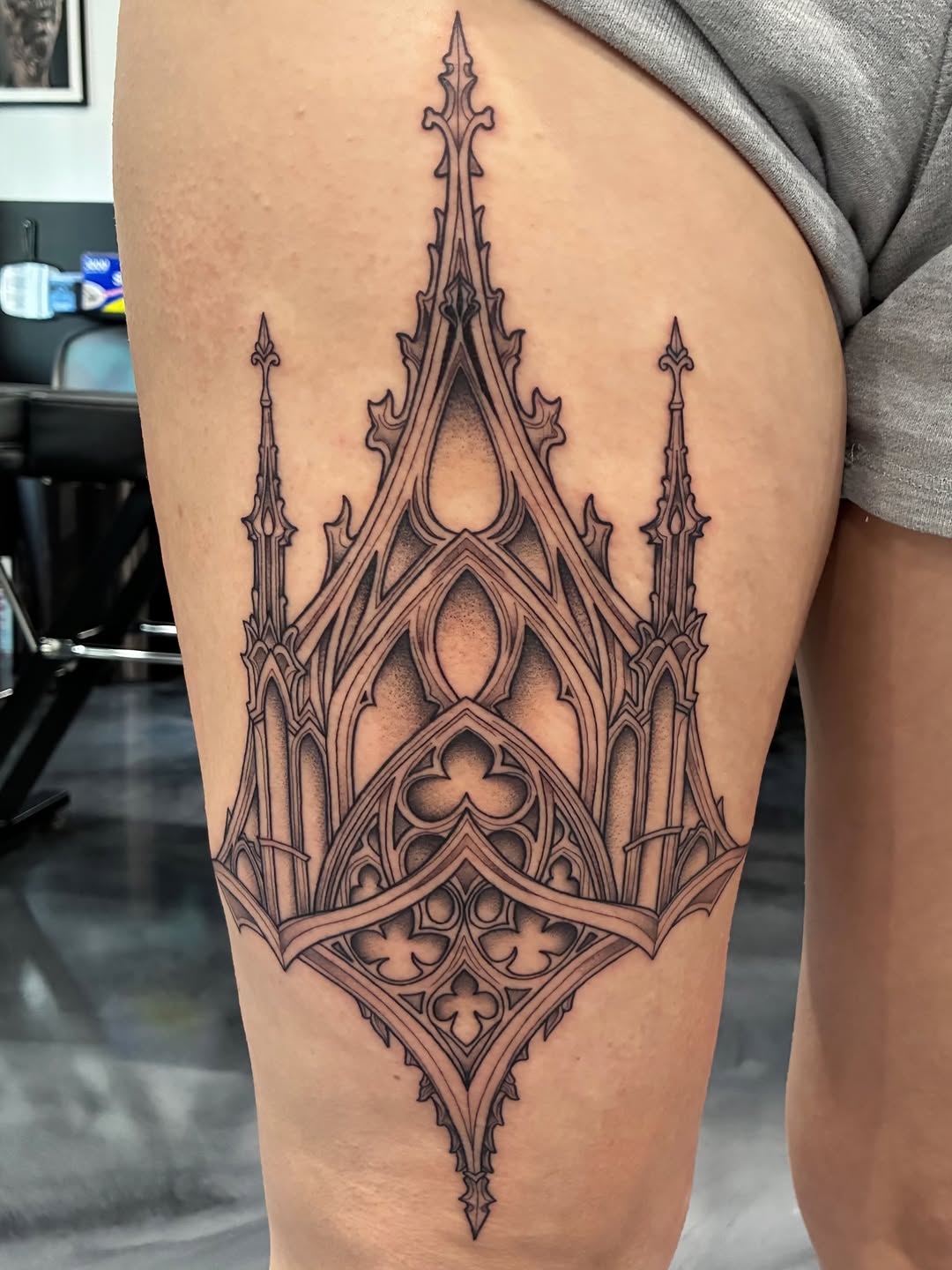 Tattoo by @silfiesadam — black_and_grey, ornamental