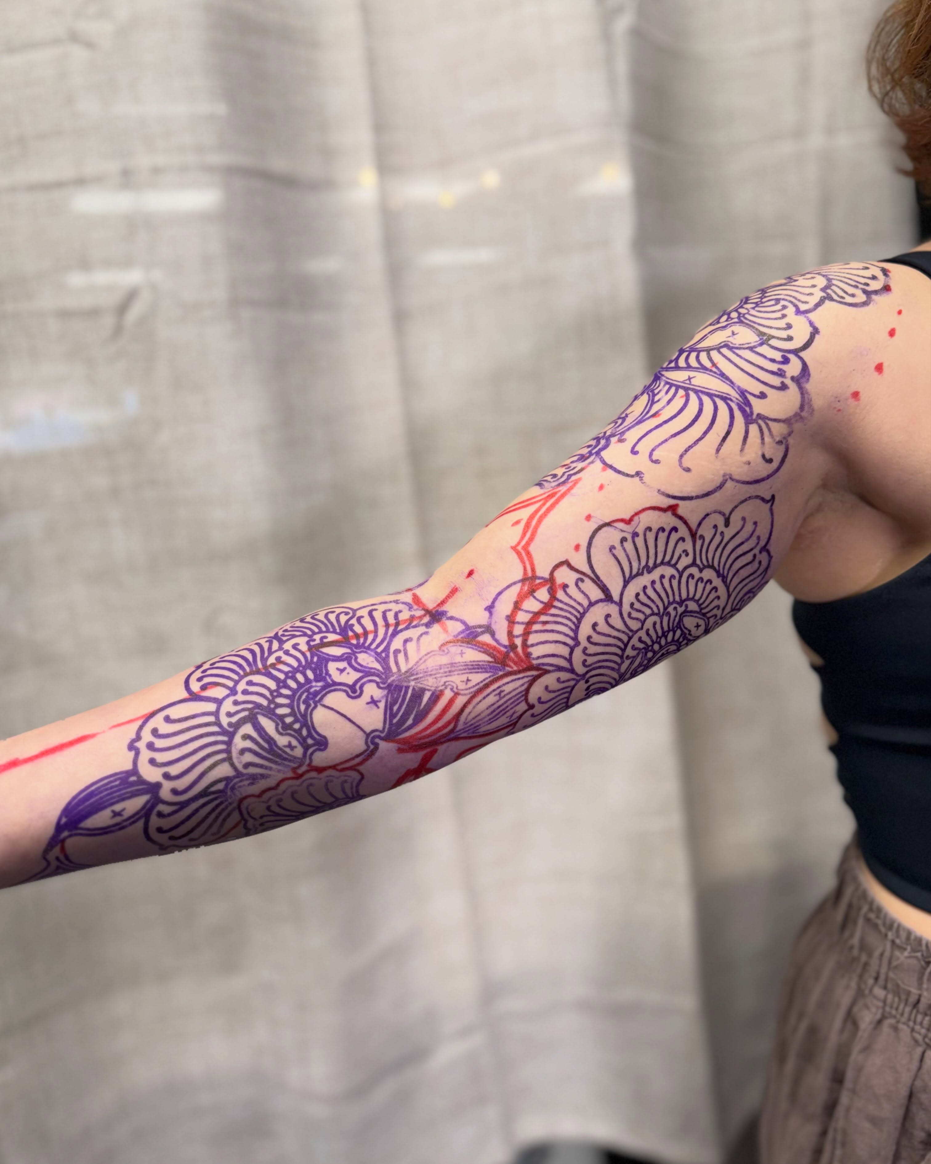 Floral pattern ornamental tattoo on the forearm by 𝐊𝐄𝐋𝐒𝐄𝐘 𝐂𝐀𝐑𝐌𝐄𝐋𝐀