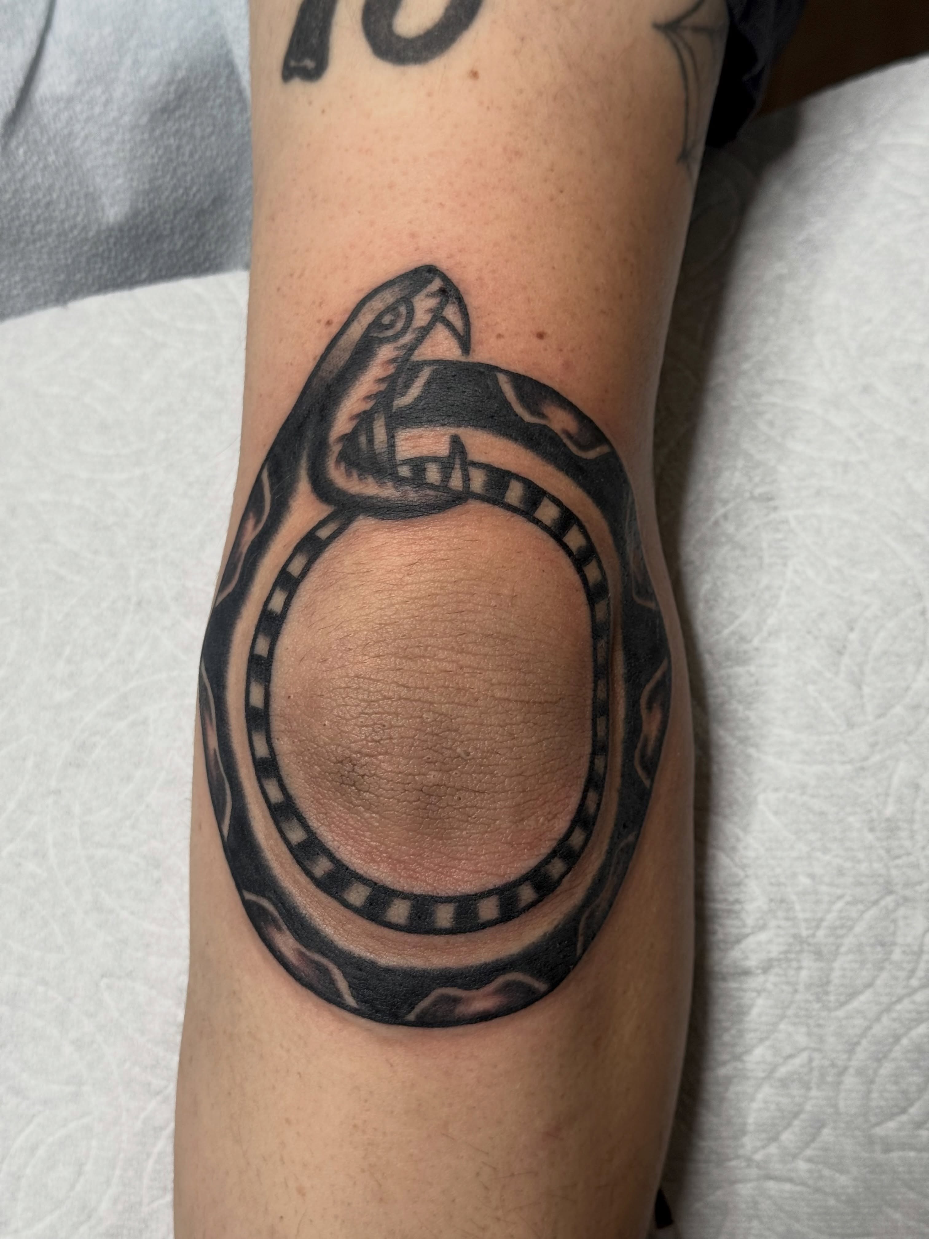 Snake black and grey tattoo on the forearm by San Diego Tattoo Artist - 𝔍𝔞𝔠𝔬𝔟 𝔓𝔞𝔫𝔦𝔞𝔤𝔲𝔞