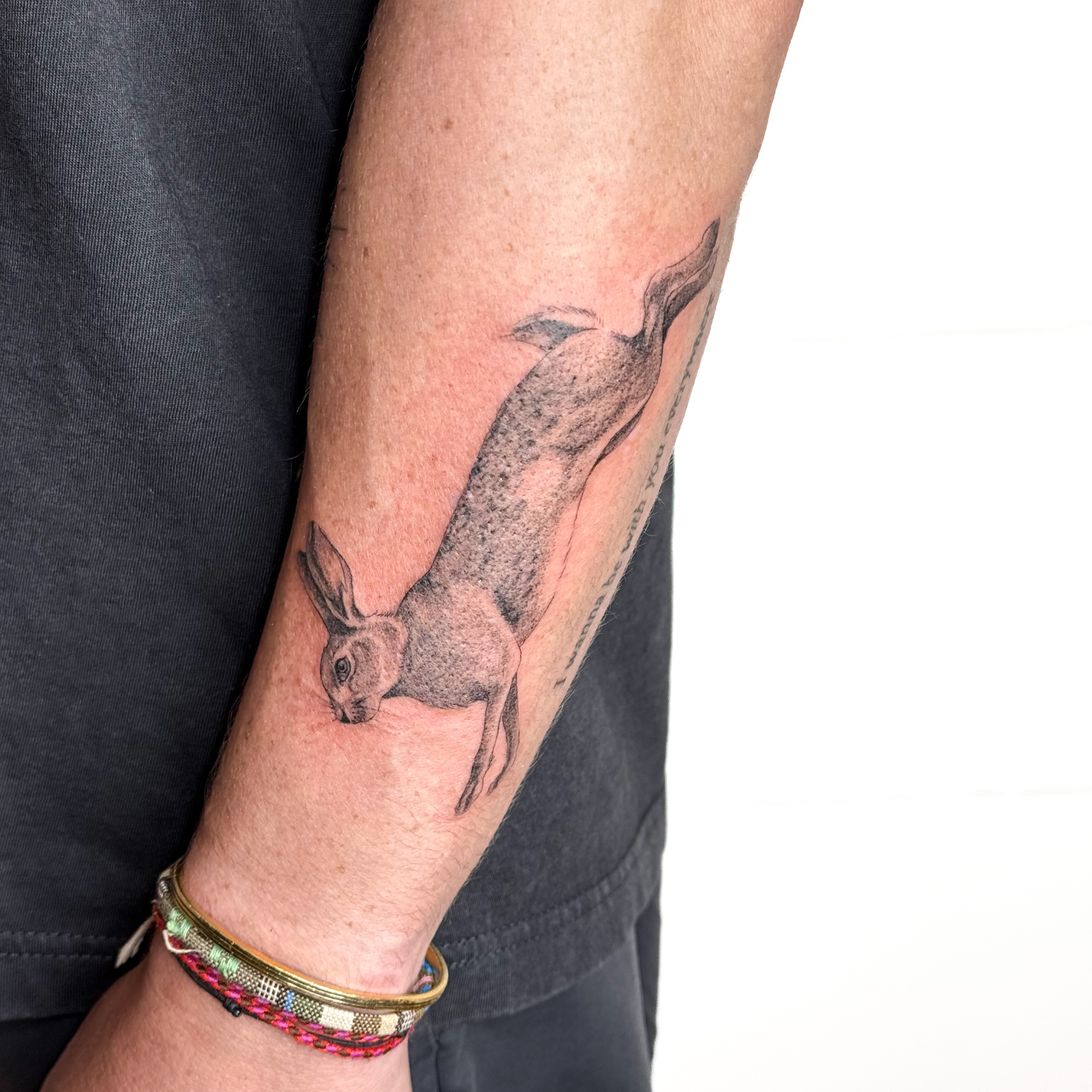 Hare realism tattoo on the forearm by ❁ Marlo Marquise Tattoo Artist ❁
