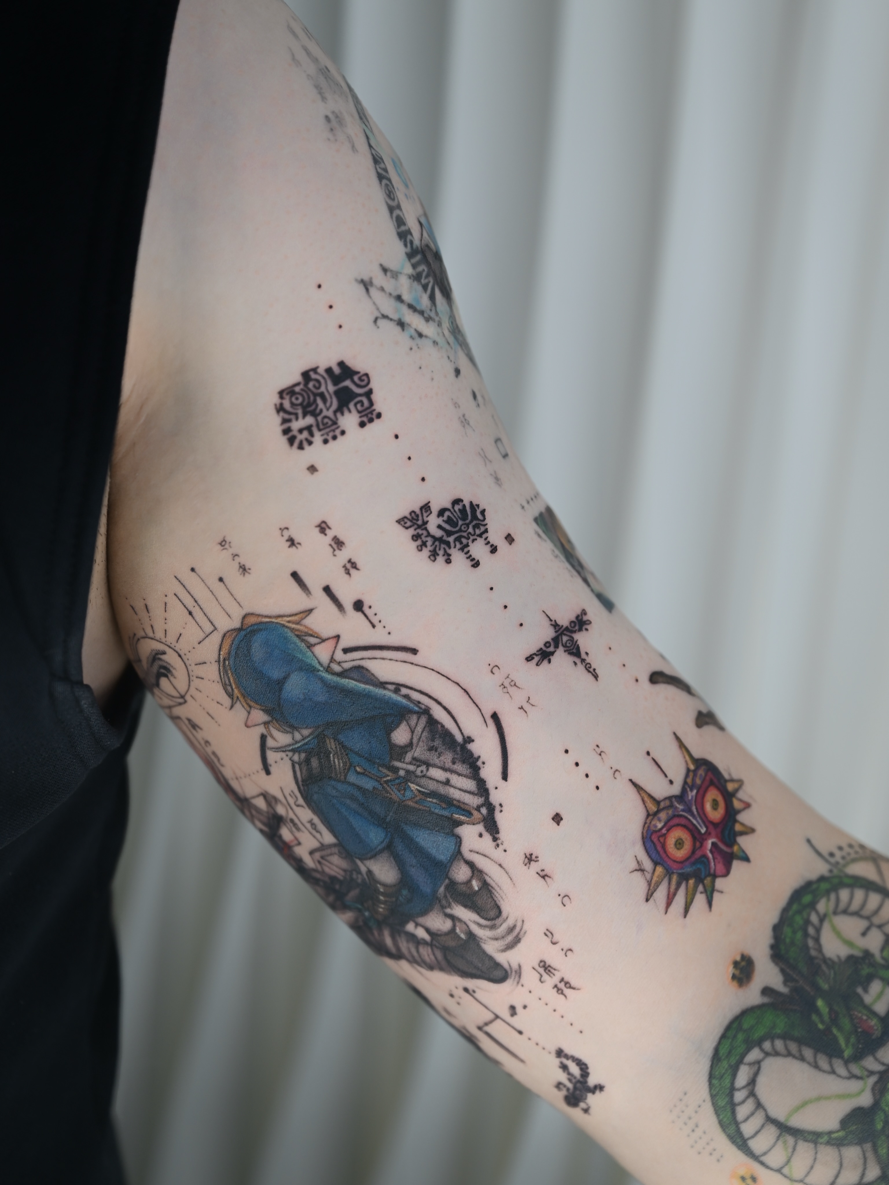 Legendary hero dotwork tattoo on the forearm by Kimi
