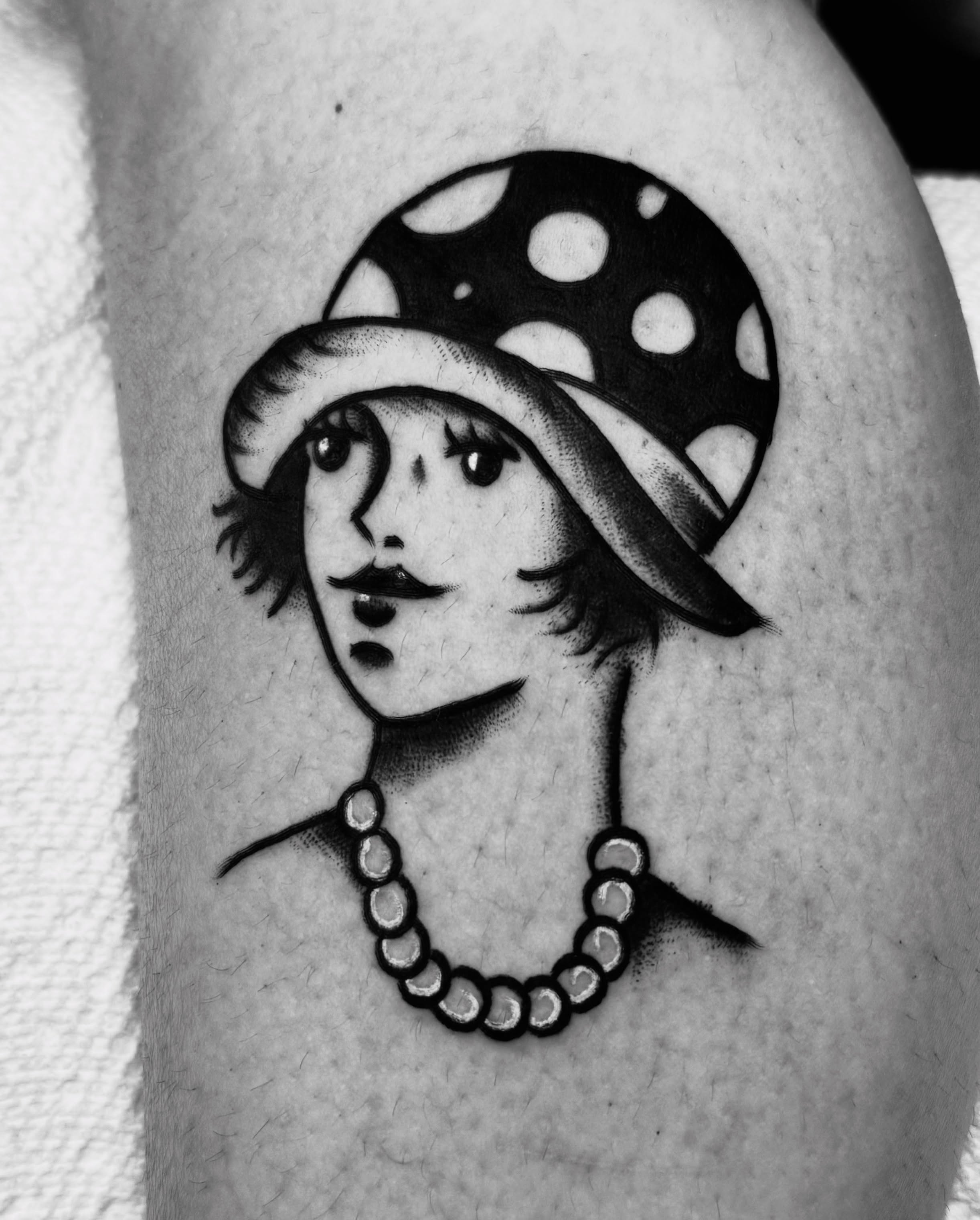 Tattoo by @sodablob — black_and_grey, dotwork