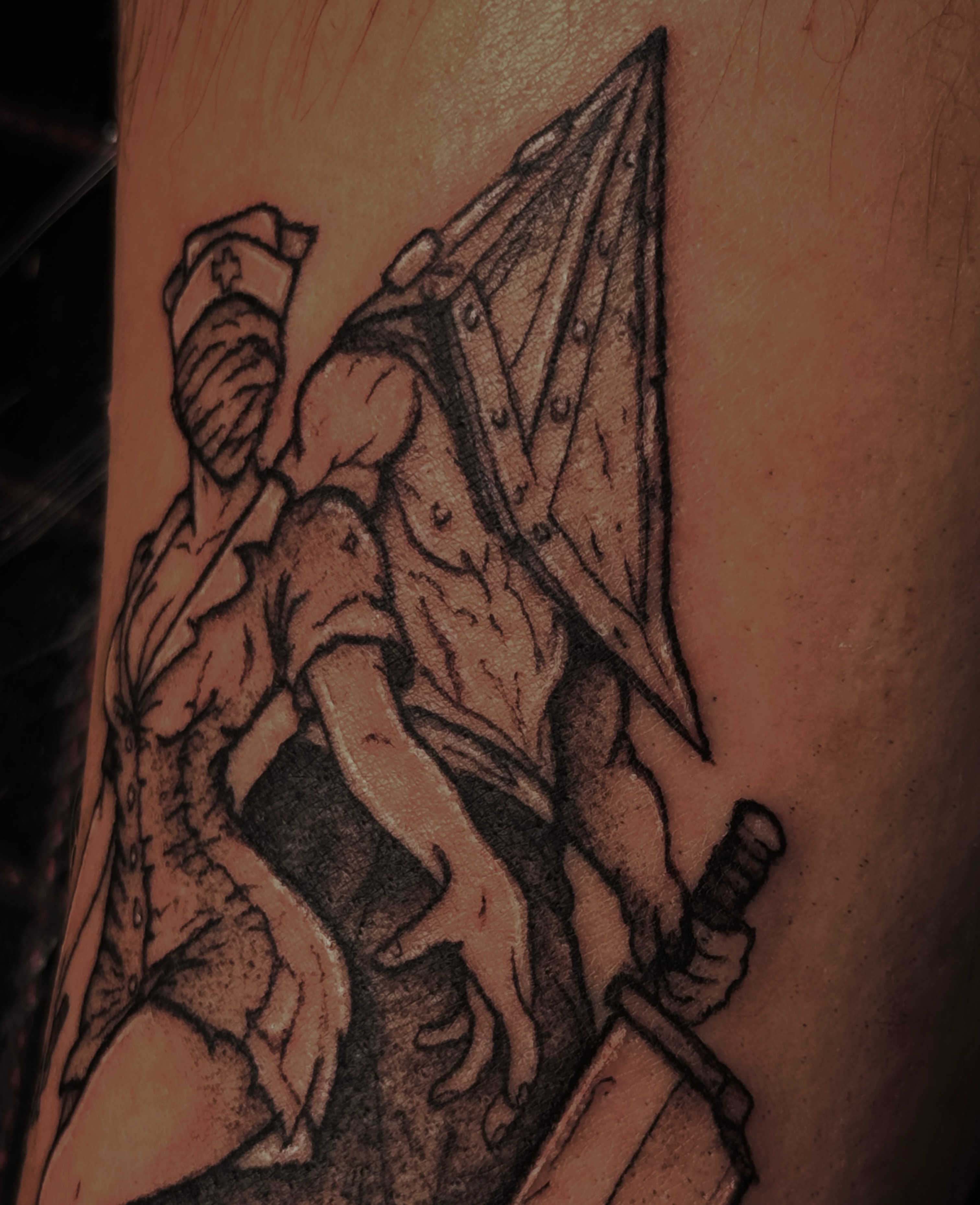 Nurse and soldier black and grey tattoo on the forearm by Kaylee Castleton, Tooele, Utah