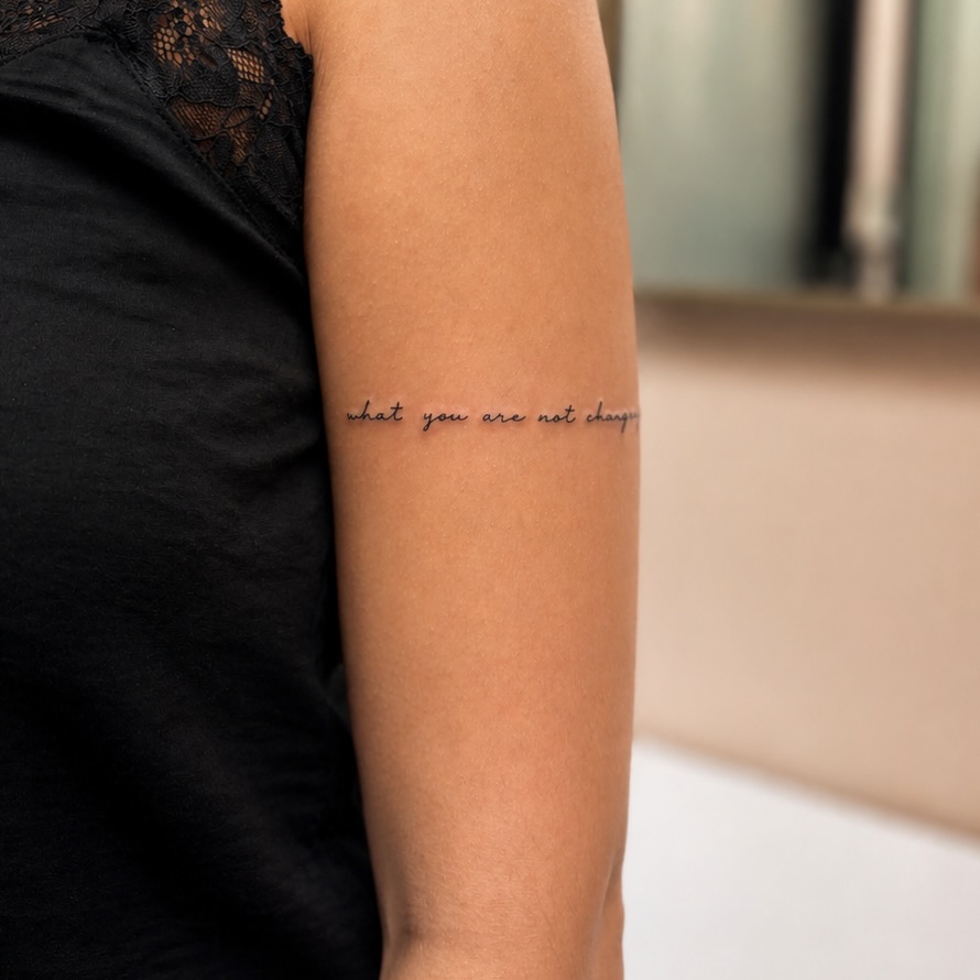 Tattoo by @flawlesssymmetry — lettering_script, fine_line