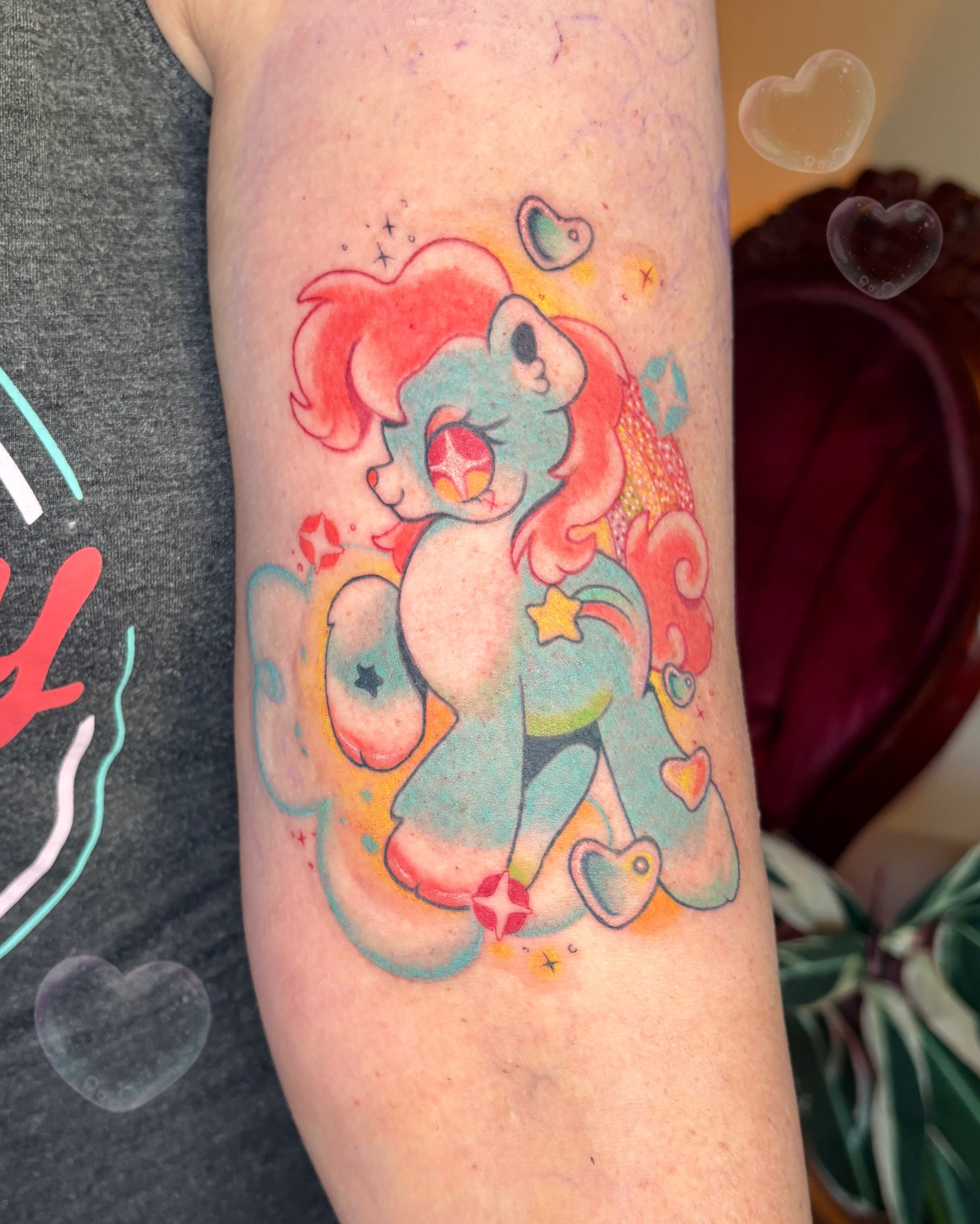 My little pony watercolor tattoo on the forearm by Autumn