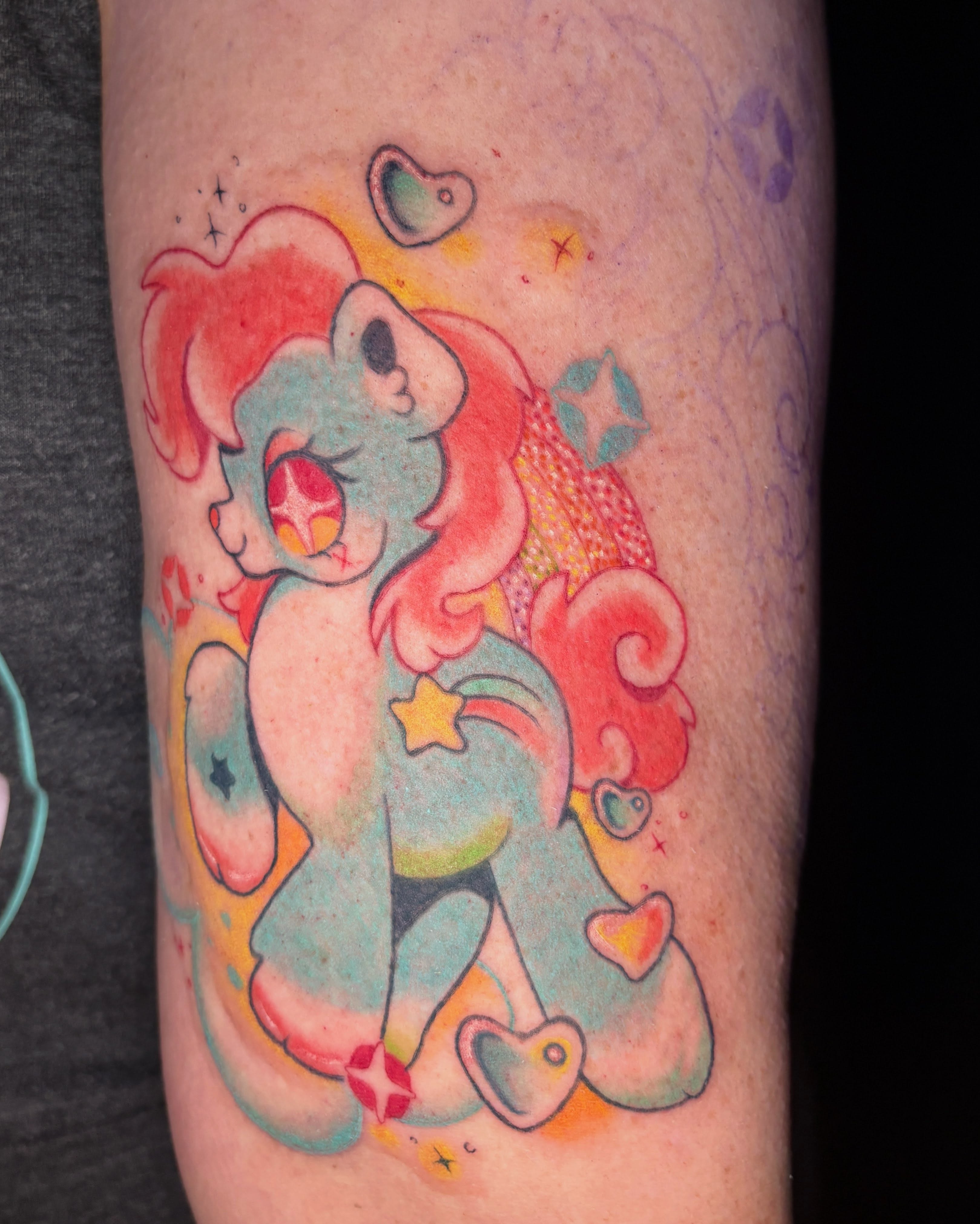 My little pony new school tattoo on the forearm by Autumn
