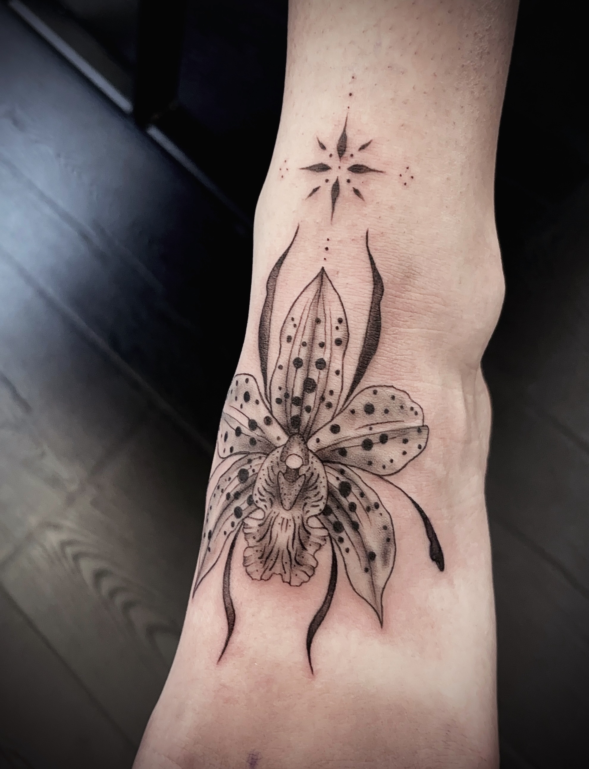 Tattoo by @kay_tatz — dotwork, black_and_grey