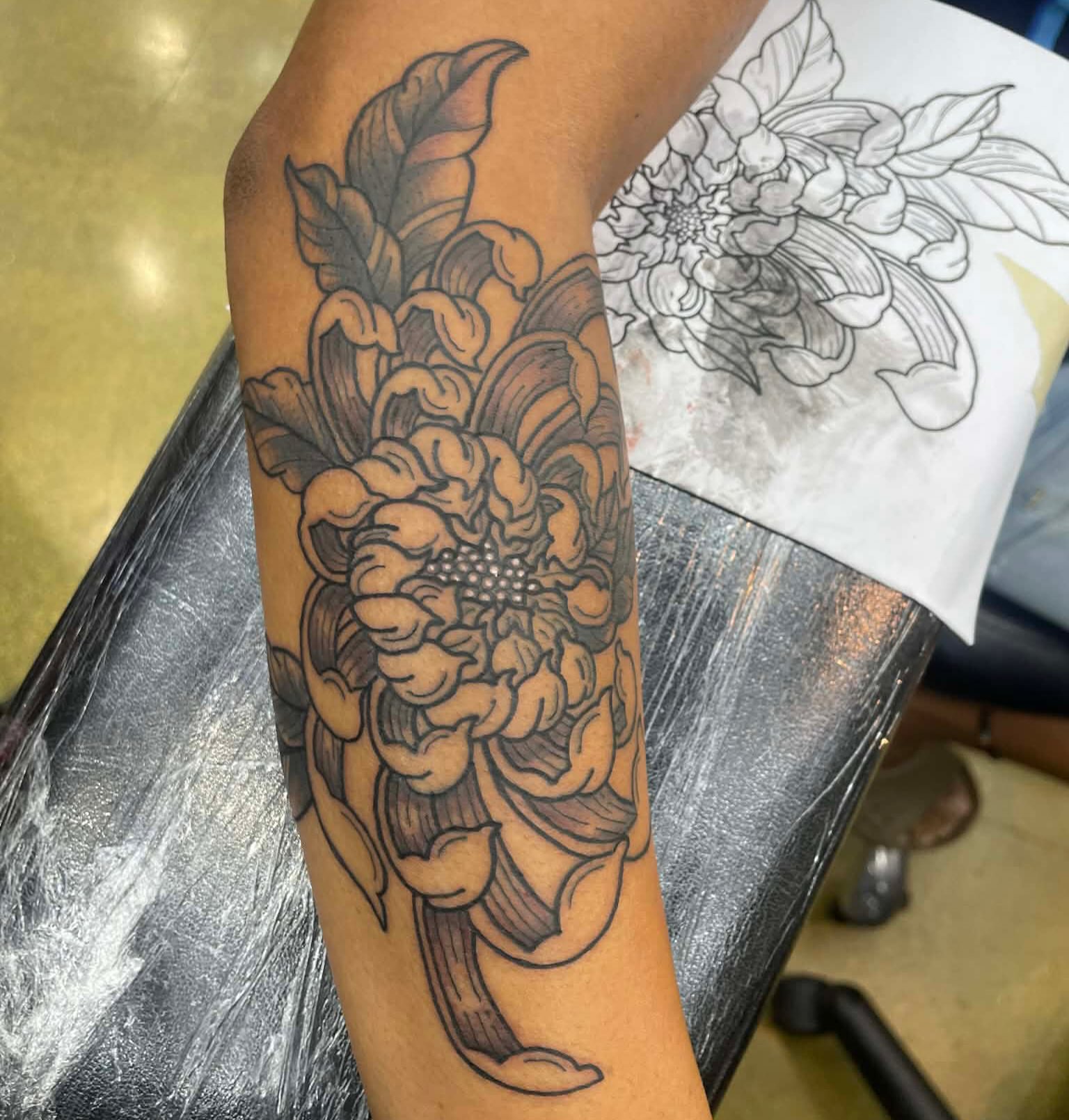 Tattoo by @thablackbradpitt — black_and_grey