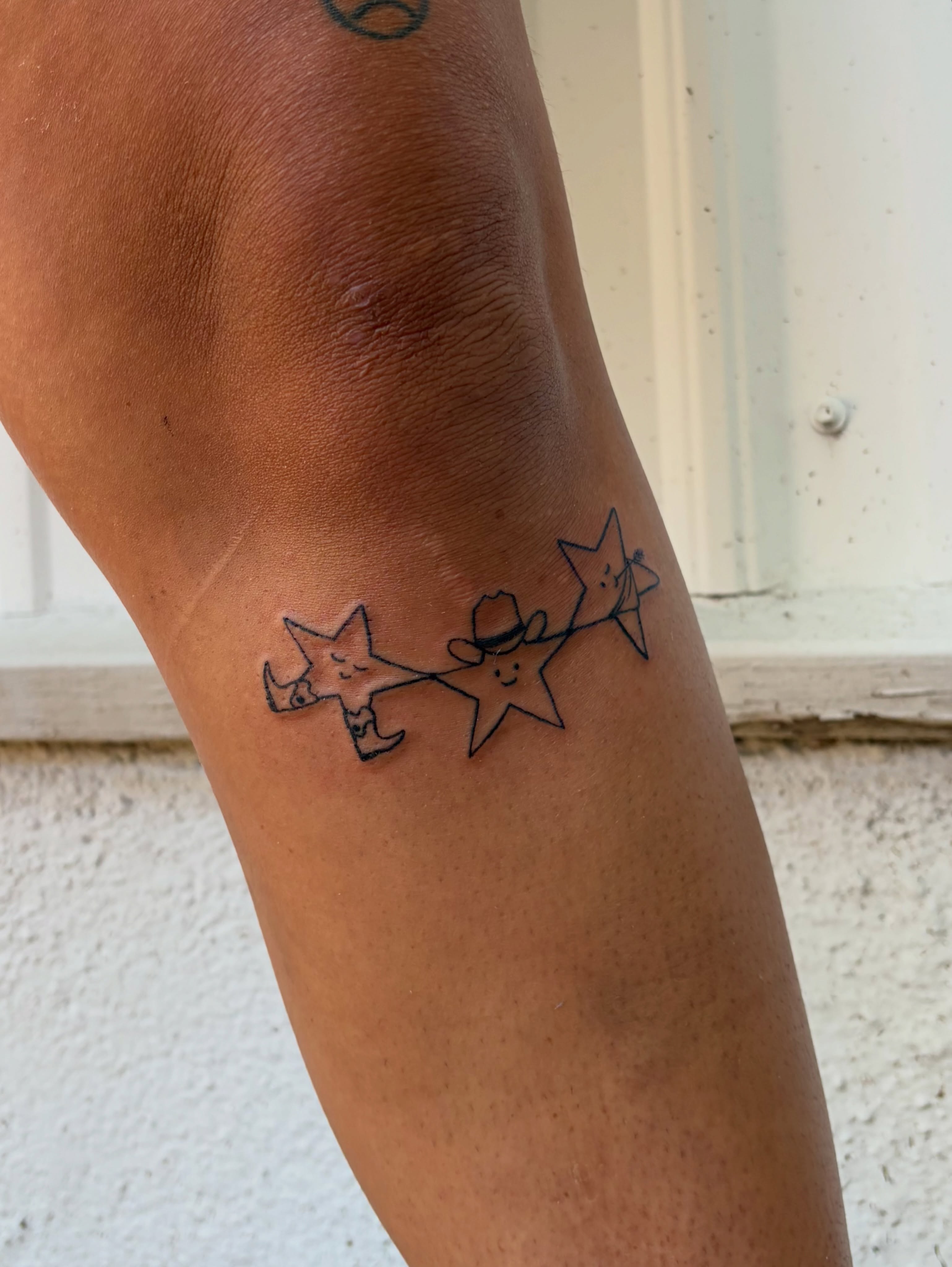 Stars geometric tattoo on the forearm by Inky Birdz Tattoos