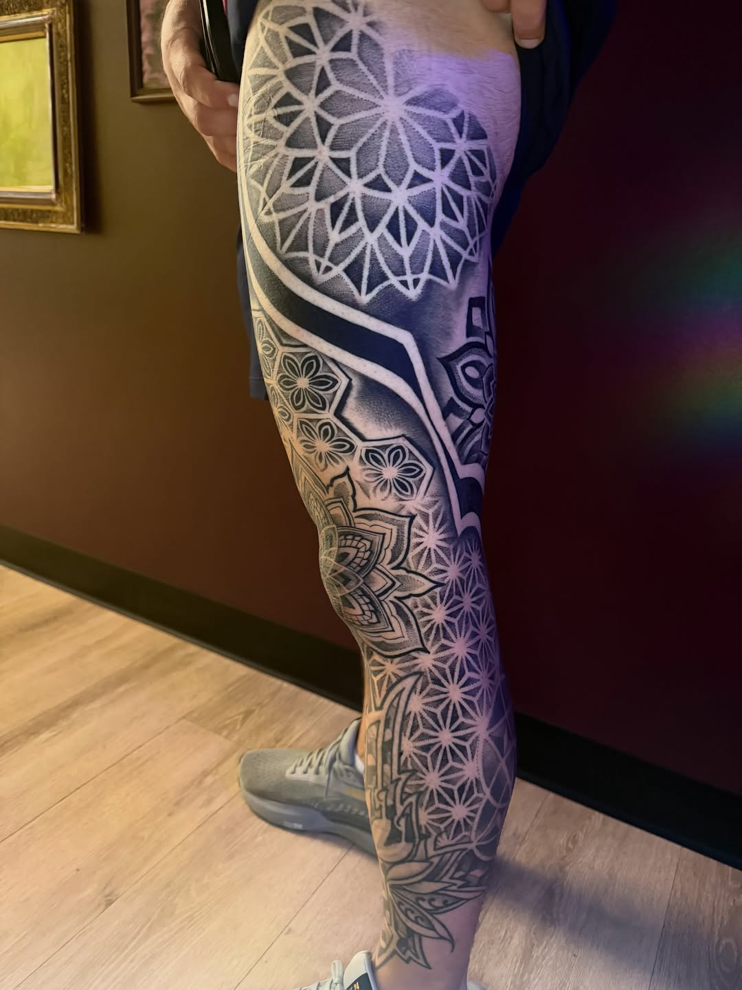 Tattoo by @hollimarieart — geometric, dotwork