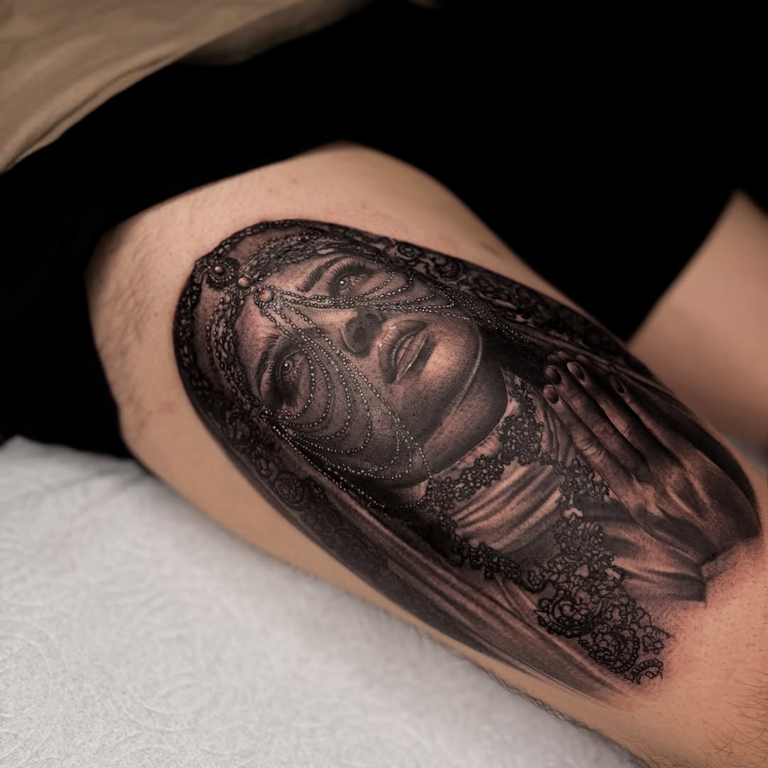 Tattoo by @inkmonic — realism, black_and_grey