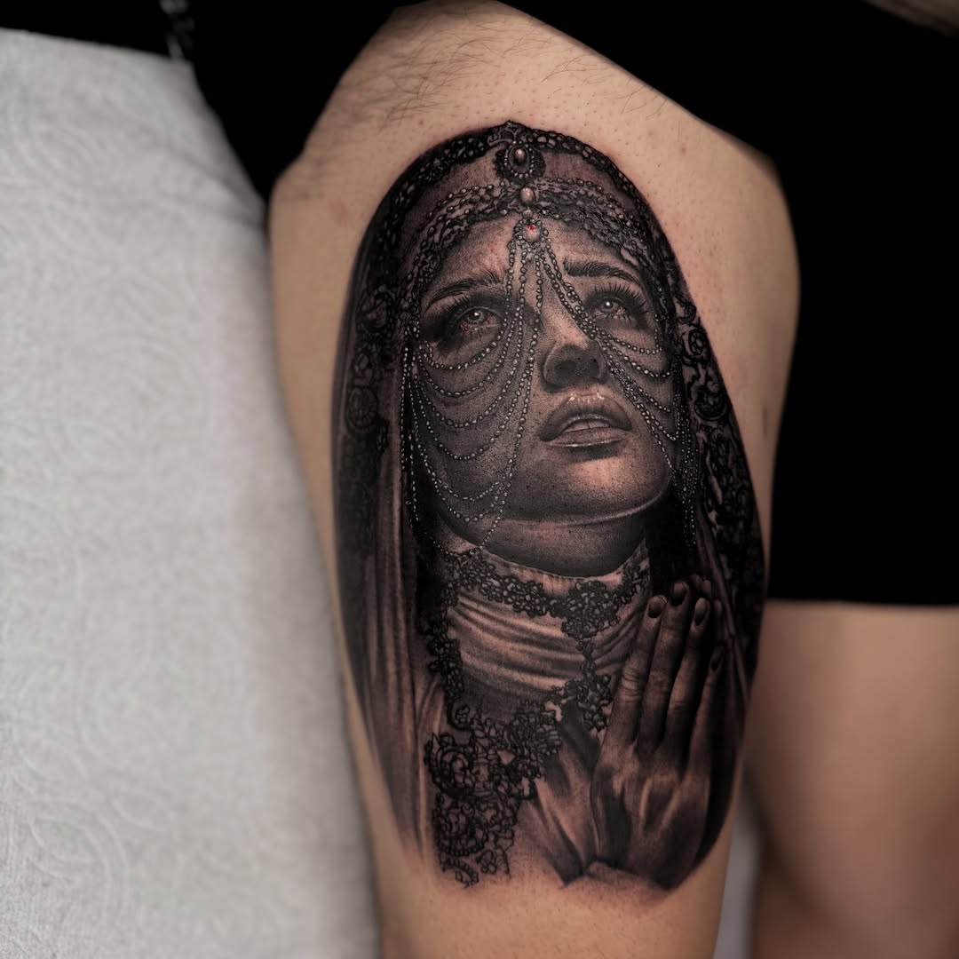 Tattoo by @inkmonic — realism, black_and_grey