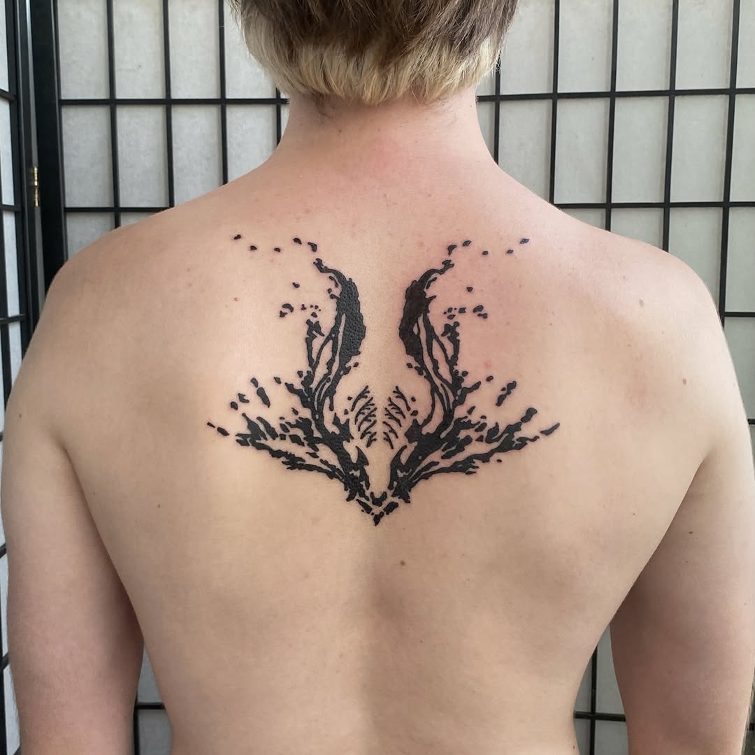 Tattoo by @woodniptat — blackwork, dotwork