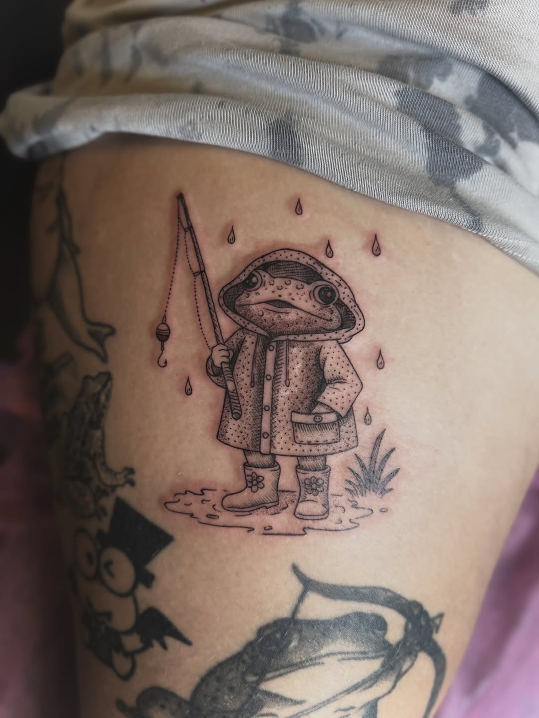 Tattoo by @katelumos — illustrative, dotwork