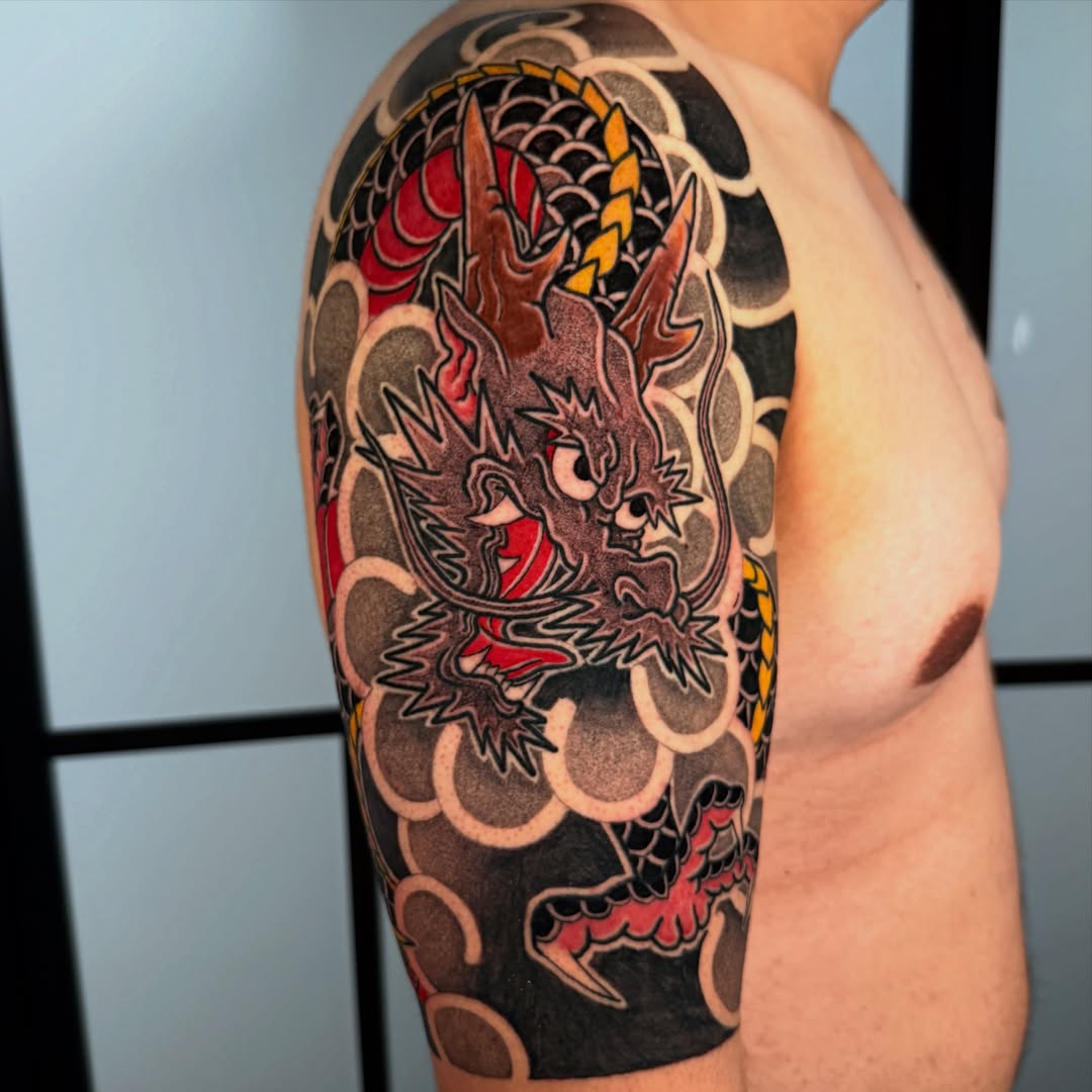 Dragon japanese irezumi tattoo on the forearm by ๐๐๐๐พ๐ - (่พ็ๅ
)