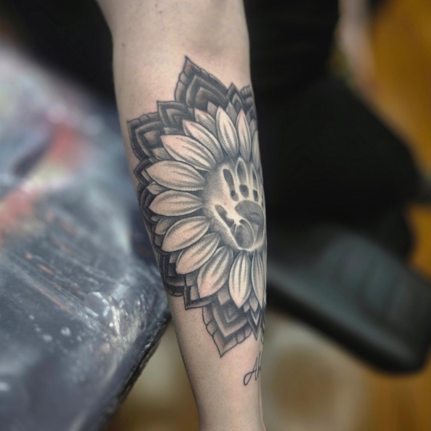 Tattoo by @mike_hambright_tattoos — black_and_grey, geometric