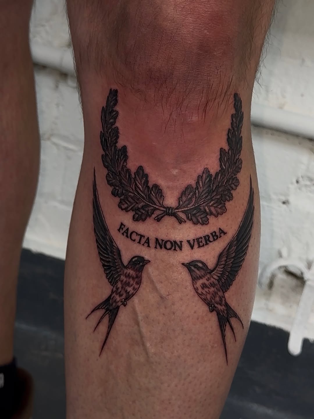 Tattoo by @tattsbykimbo — black_and_grey, lettering_script