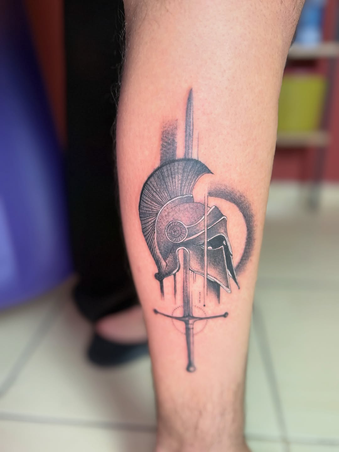 Tattoo by @relicglow_ink — black_and_grey, geometric