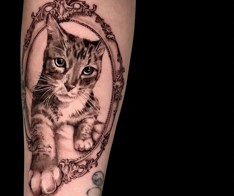 Tattoo by @cherryladyink — realism, black_and_grey