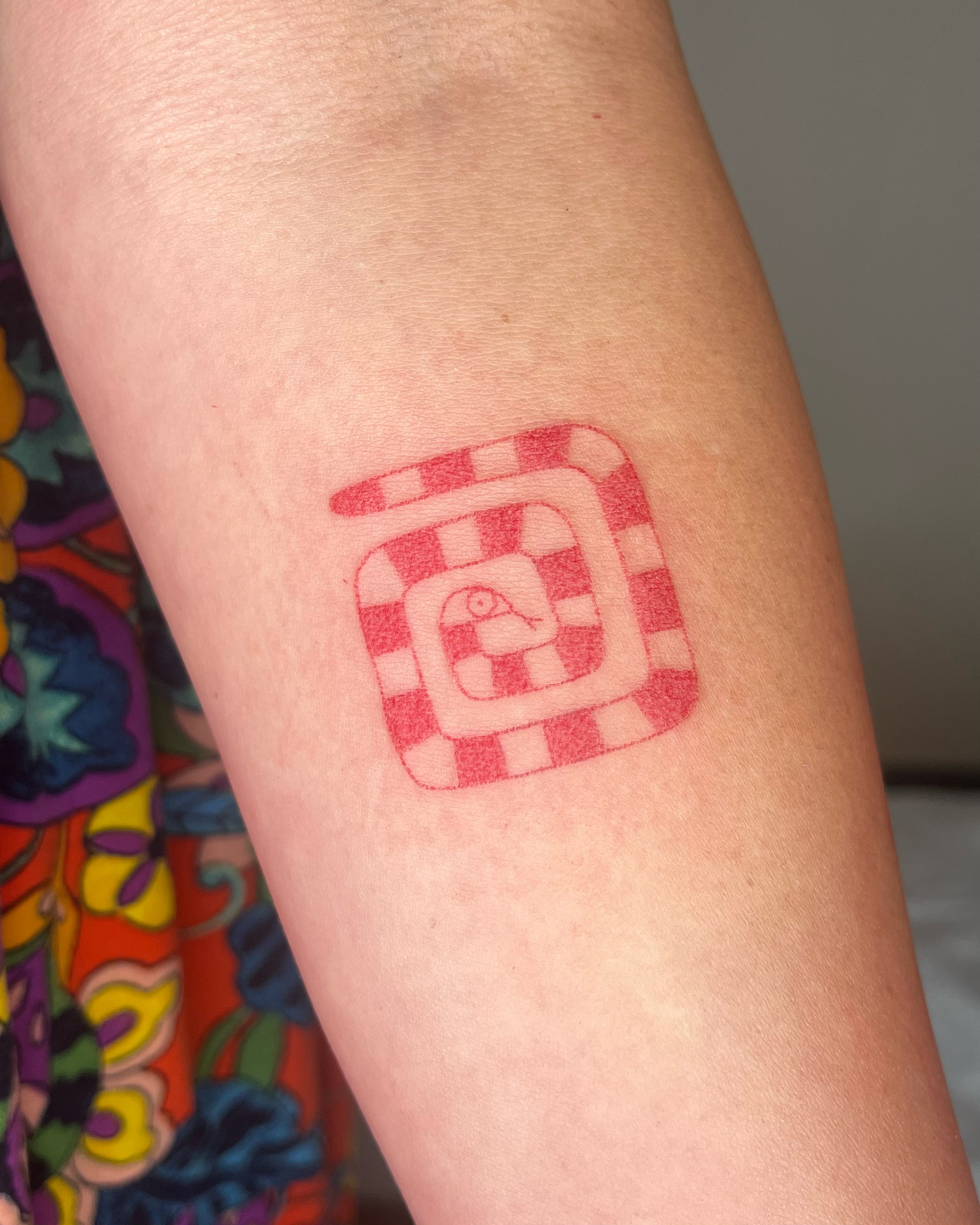 Geometric pattern geometric tattoo on the forearm by Jenna