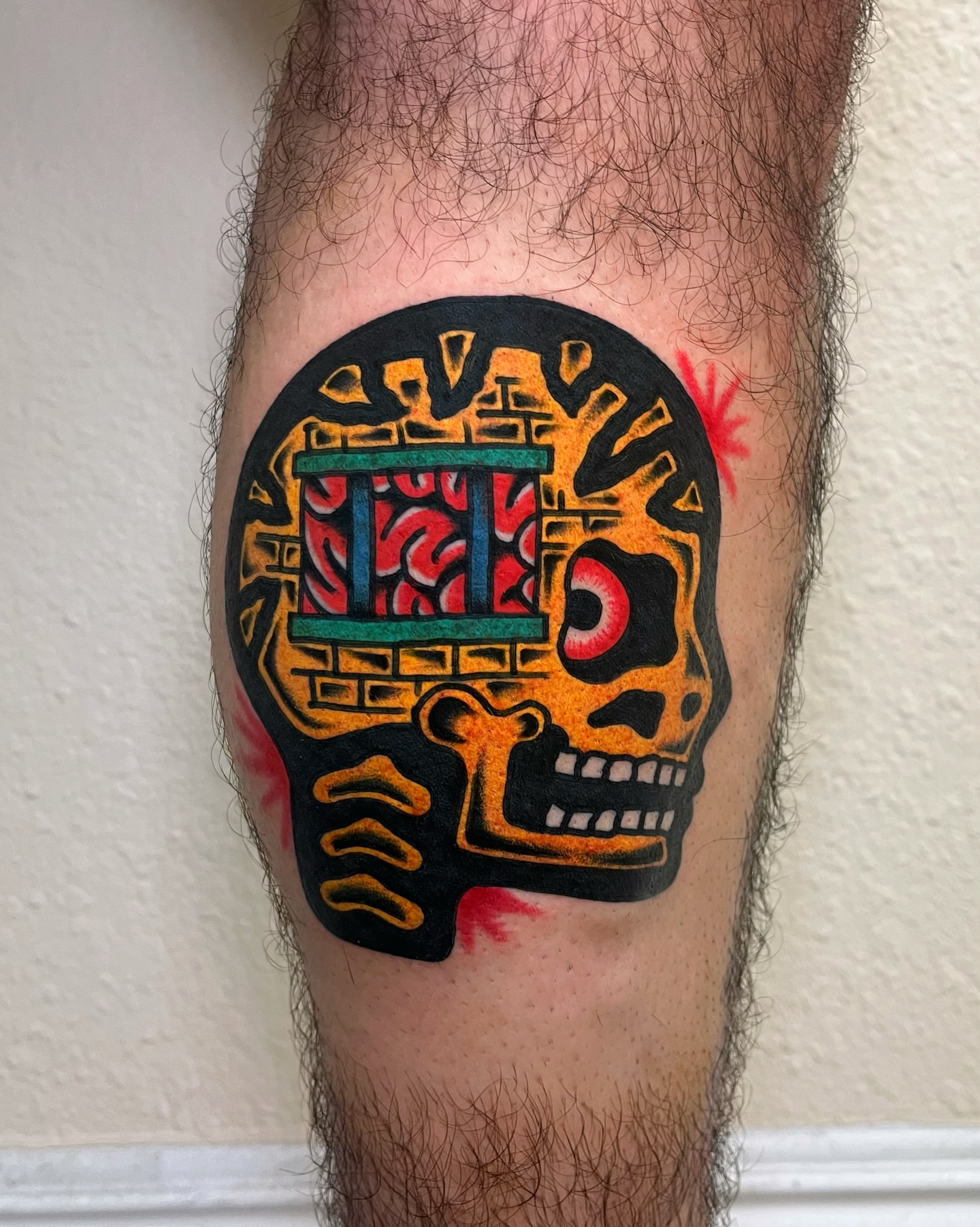 Skull Chicano tattoo on the thigh by Tattoo Dust ☻ Los Angeles