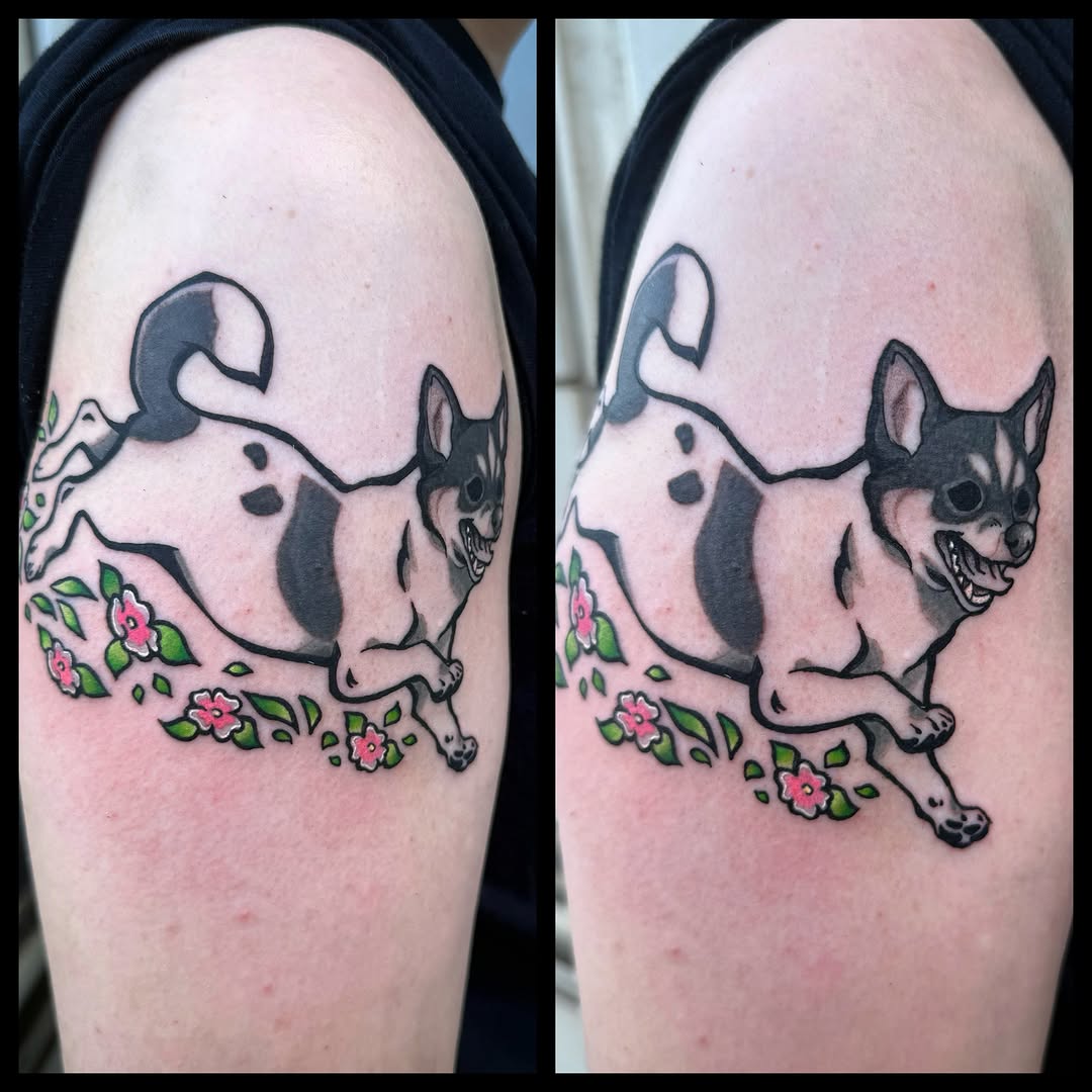 Tattoo by @dominiquedarko — black_and_grey