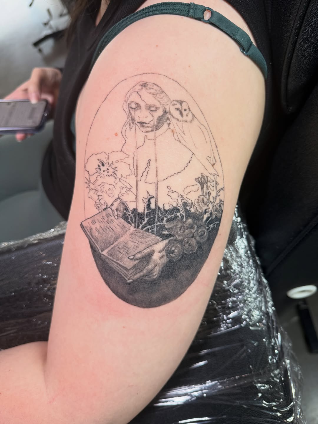 Tattoo by @artfulrebellion_ink — black_and_grey, illustrative