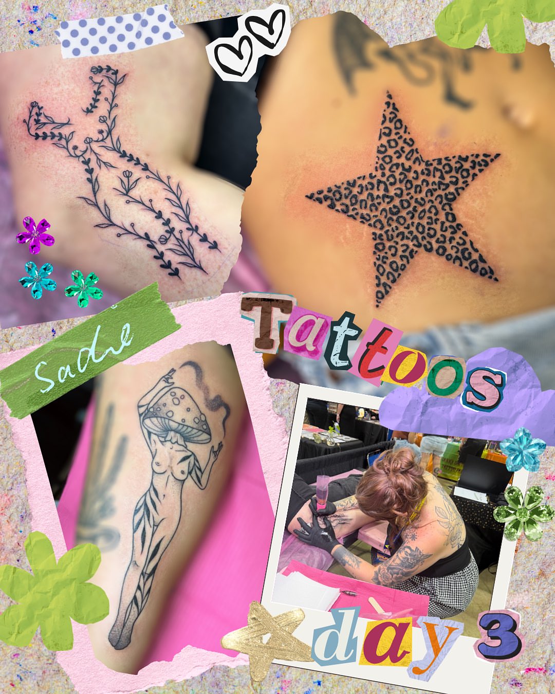 Star geometric tattoo on the back by ✿ sadie winter ✿